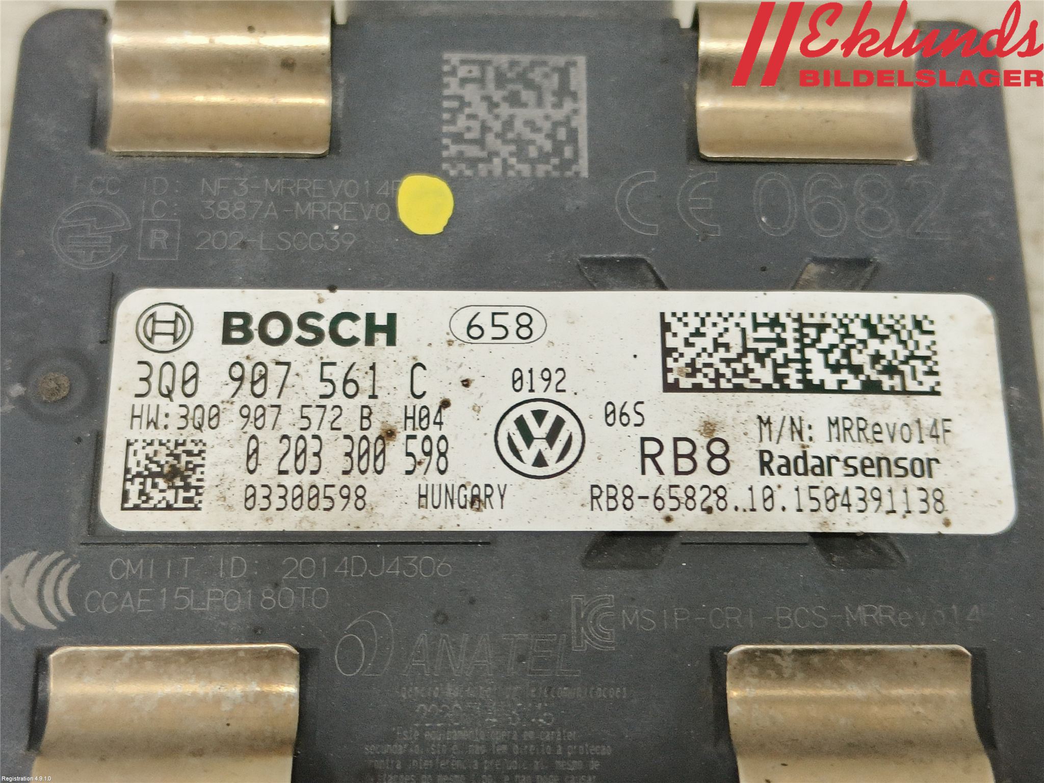 Volkswagen VW PASSAT 15-19 Farthåll Givare