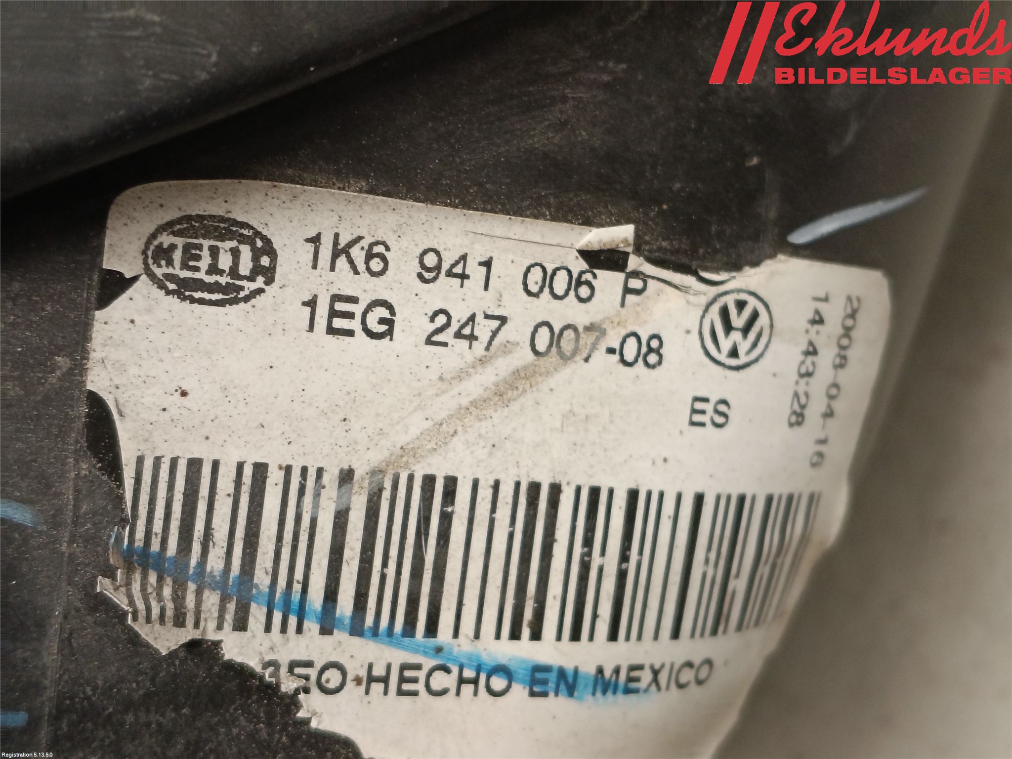 Volkswagen VW GOLF V 04-09 Strålkastare Höger