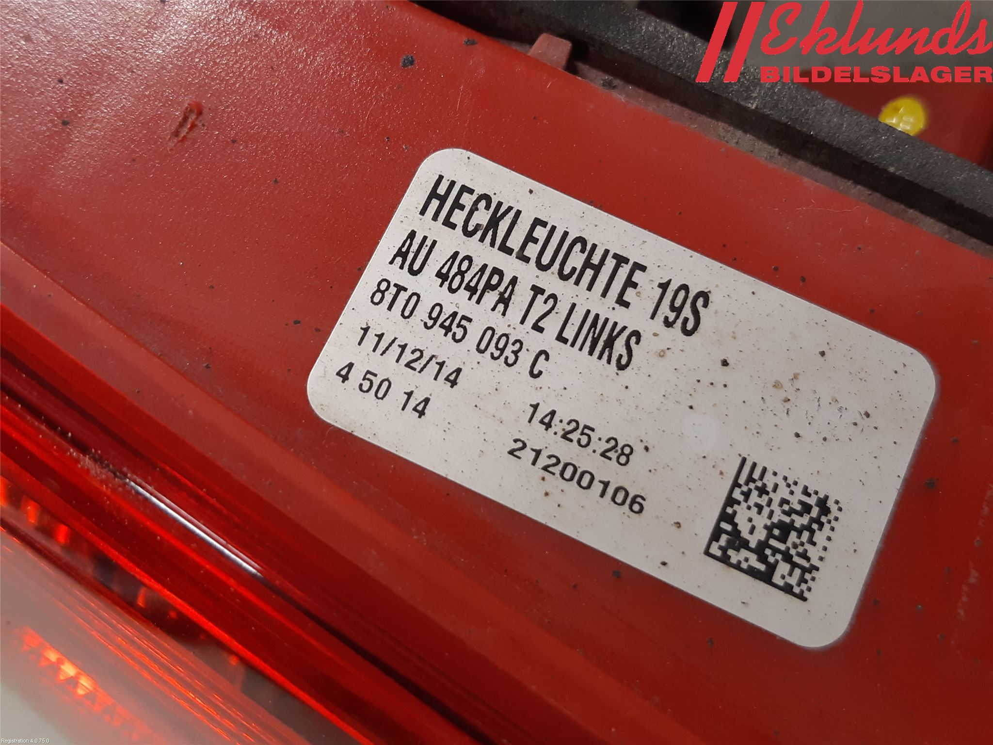 Audi A5 07-16 Bakljus Lucka Vä