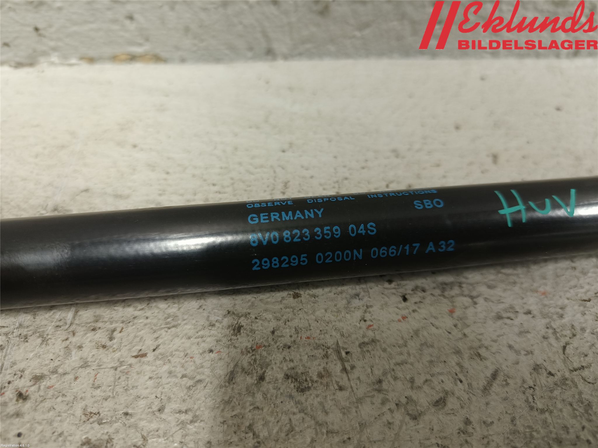 Audi A3/S3 8V 13-20 Gasfjäder Motorhuv