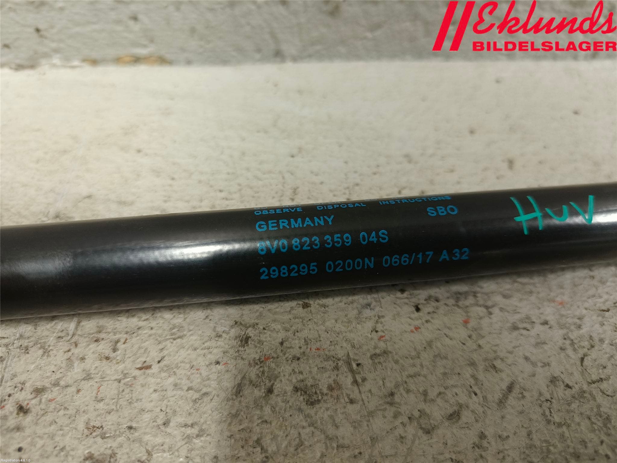 Audi A3/S3 8V 13-20 Gasfjäder Motorhuv