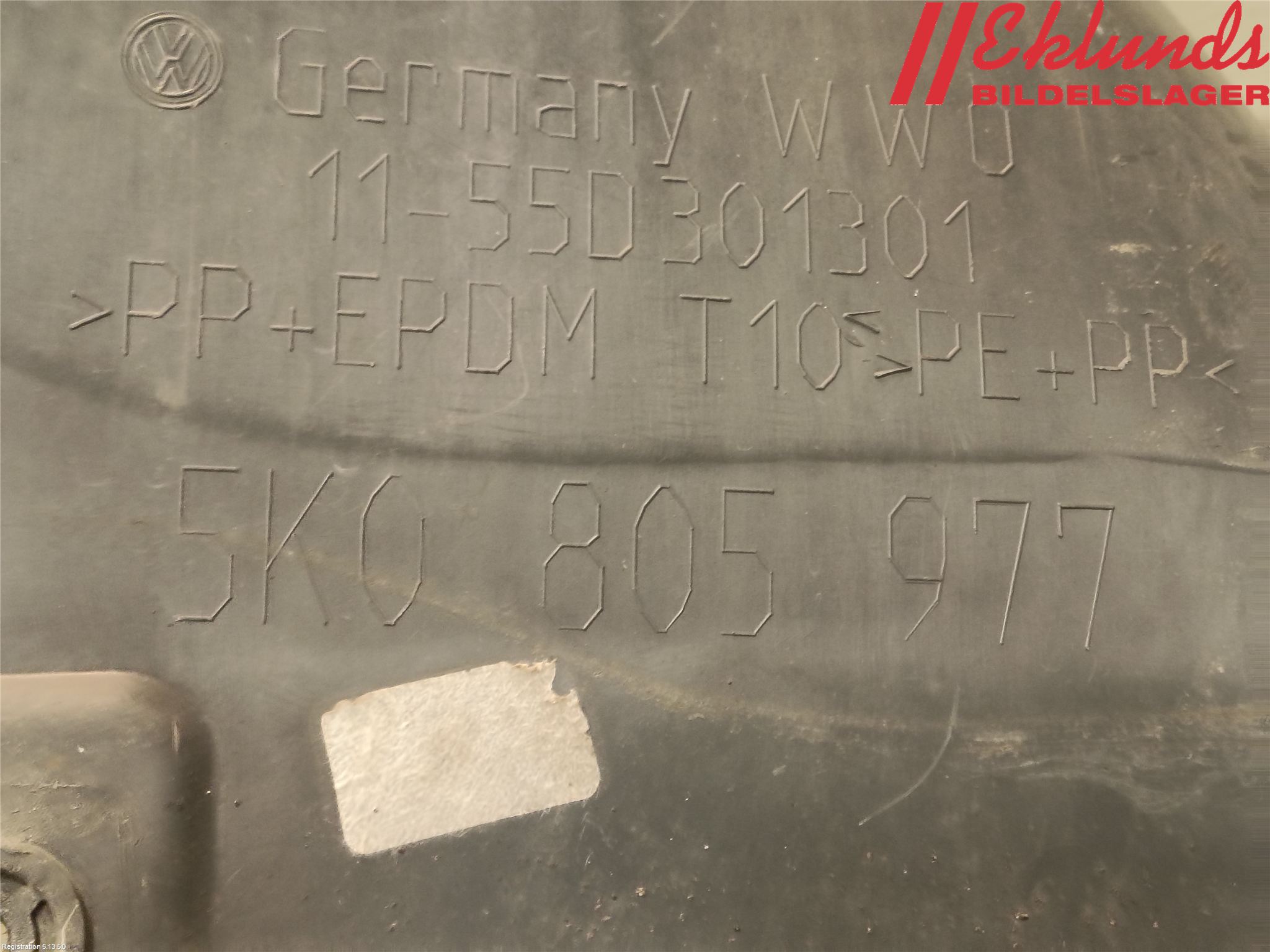 Volkswagen VW GOLF VI 09-13 Skärm Inner