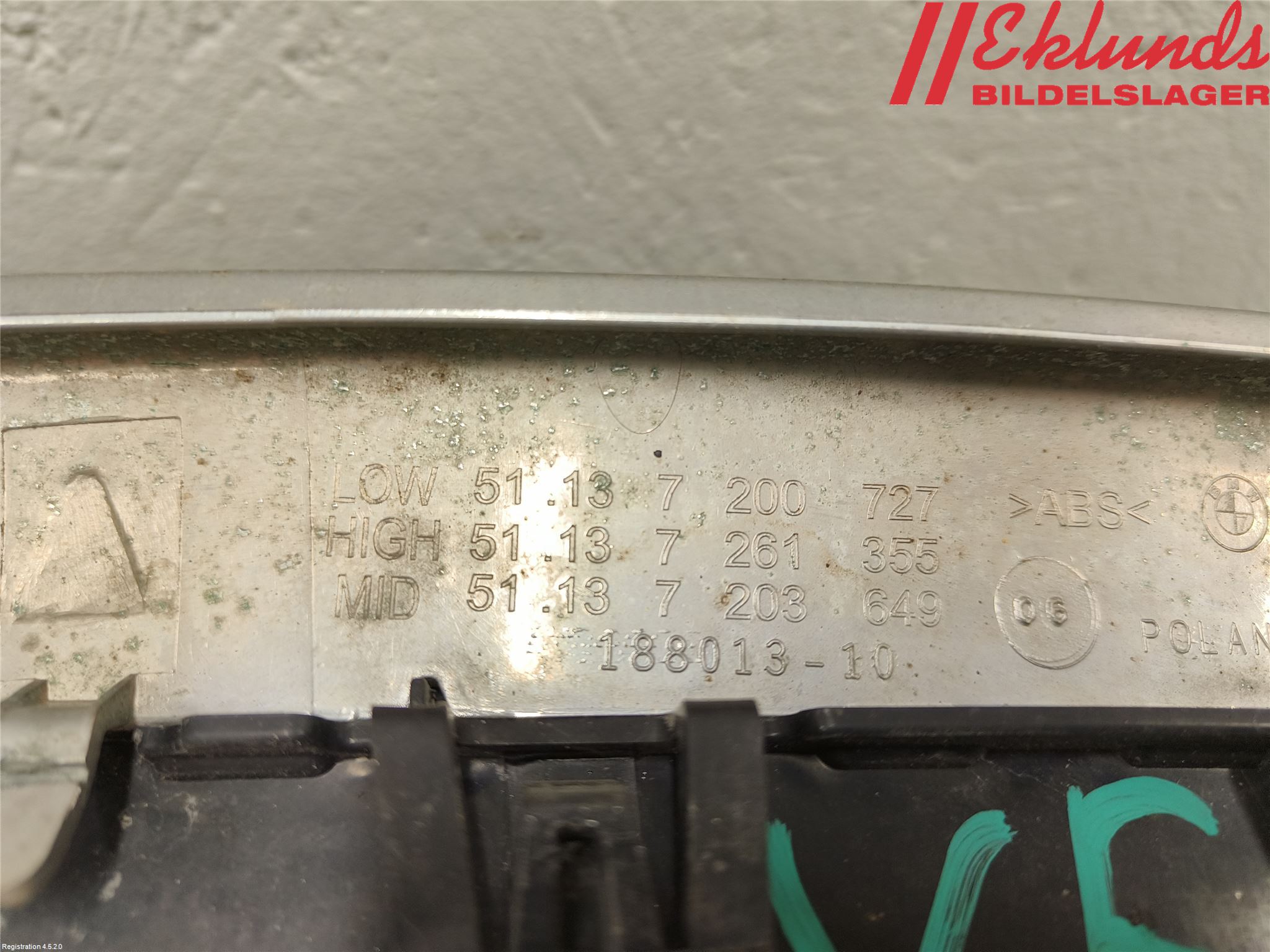 BMW 5 F10/F11/F18 09-17 Grilldel Vänster