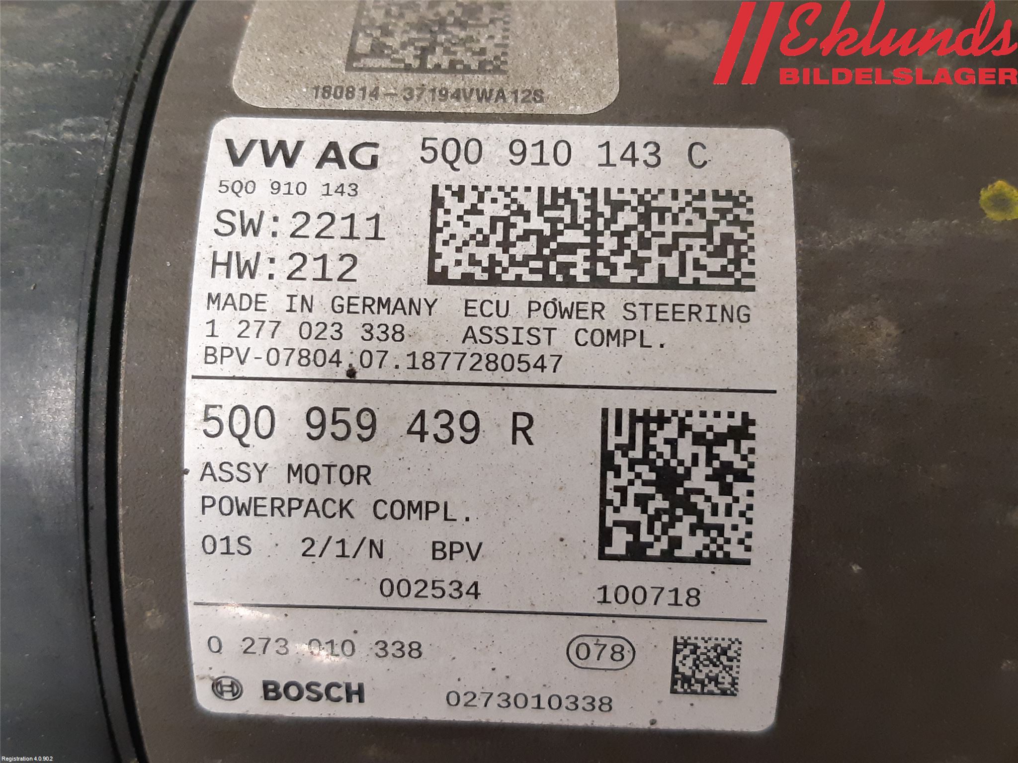 Volkswagen VW PASSAT 15-19 Styrväxel Servo -Snäcka