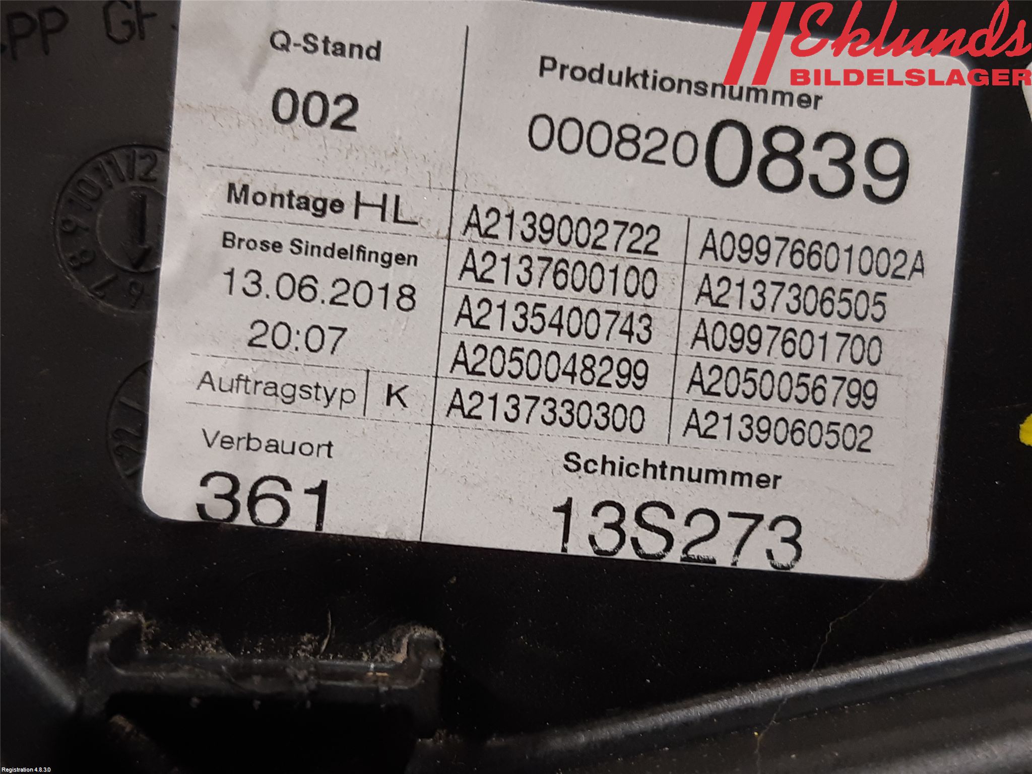 Mercedes-Benz MB E-KLASS (W213) 16-23 Fönsterhissmekanism