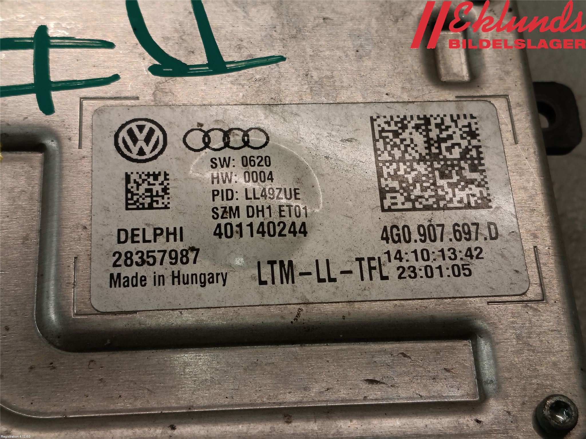 Audi A6/S6 4G 11-18 Styrenhet Strålkastare