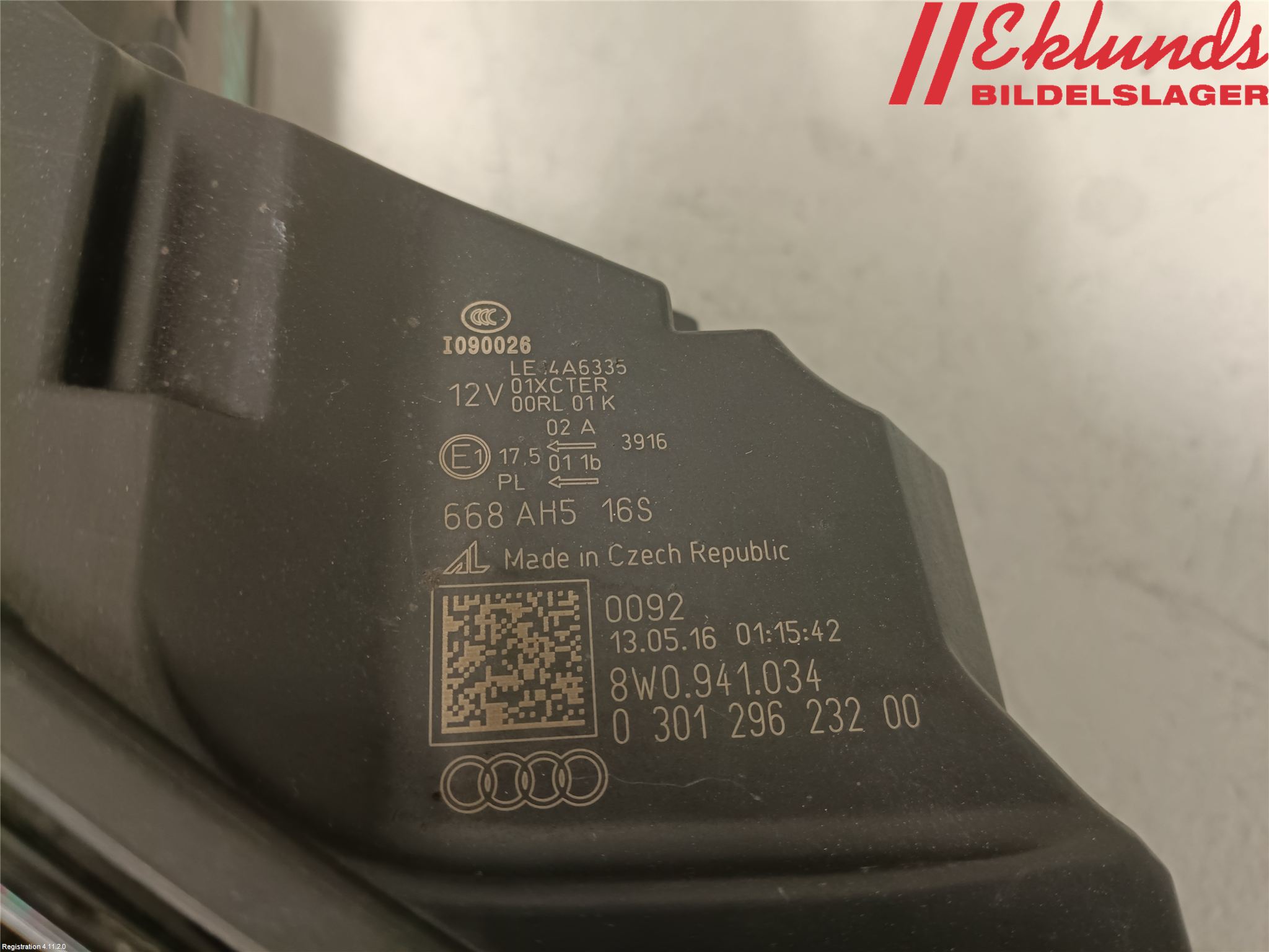 Audi A4/S4 B9 16-19 Strålkastare Höger