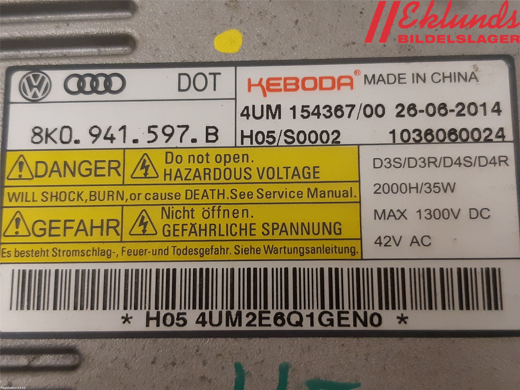 Volkswagen VW PASSAT 11-14 Styrenhet Strålkastare