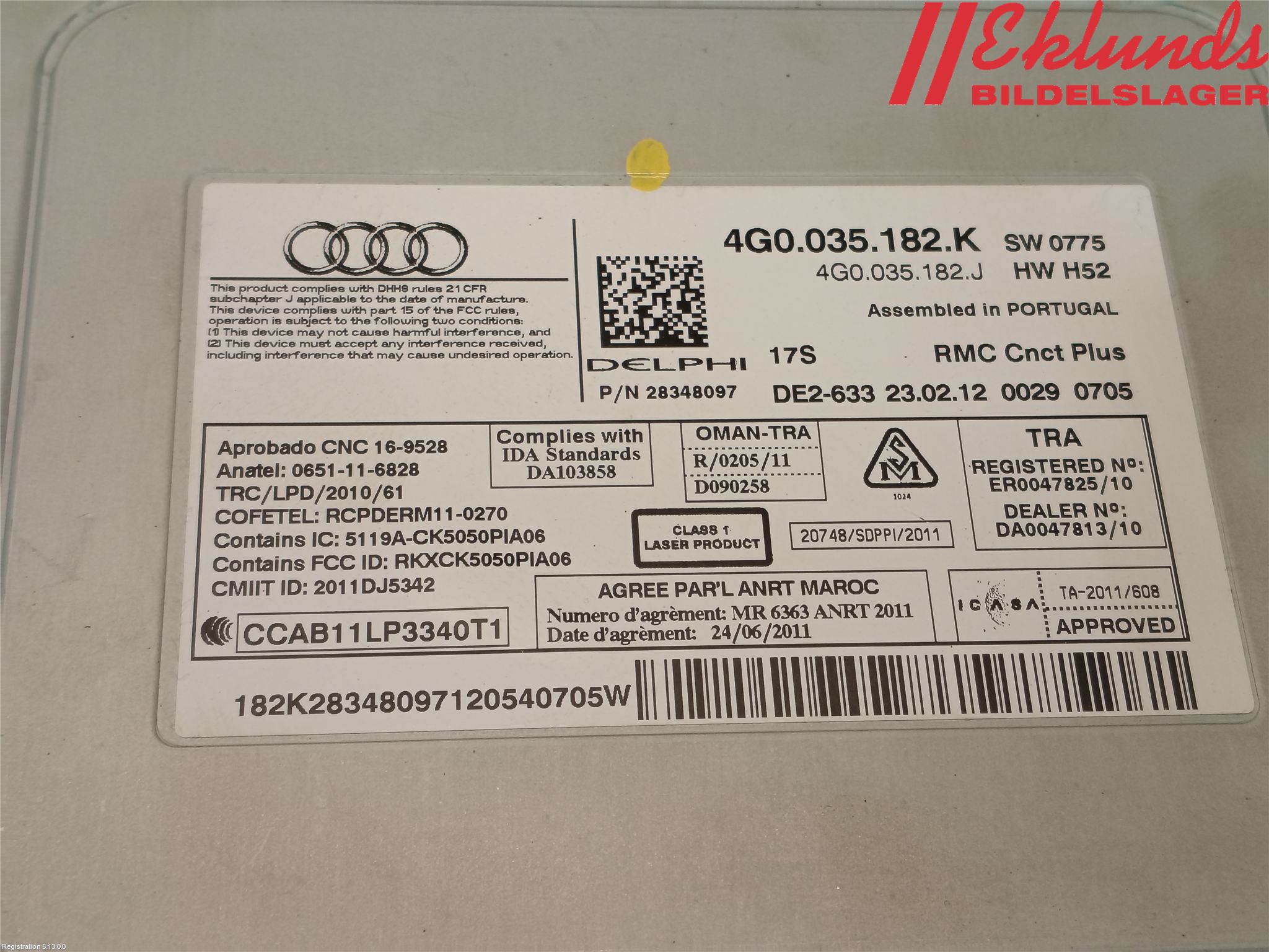 Audi A6/S6 4G 11-18 Cd Radio - Multimediapanel