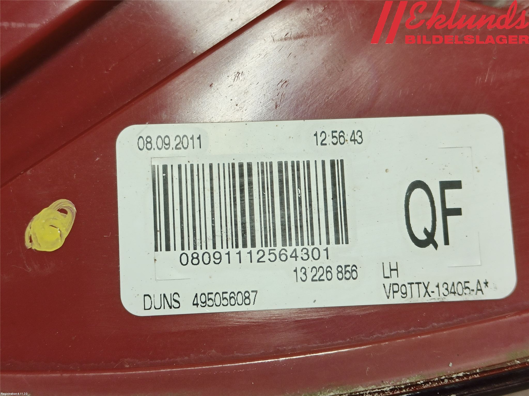 Opel INSIGNIA 09-16 Bakljus Vänster