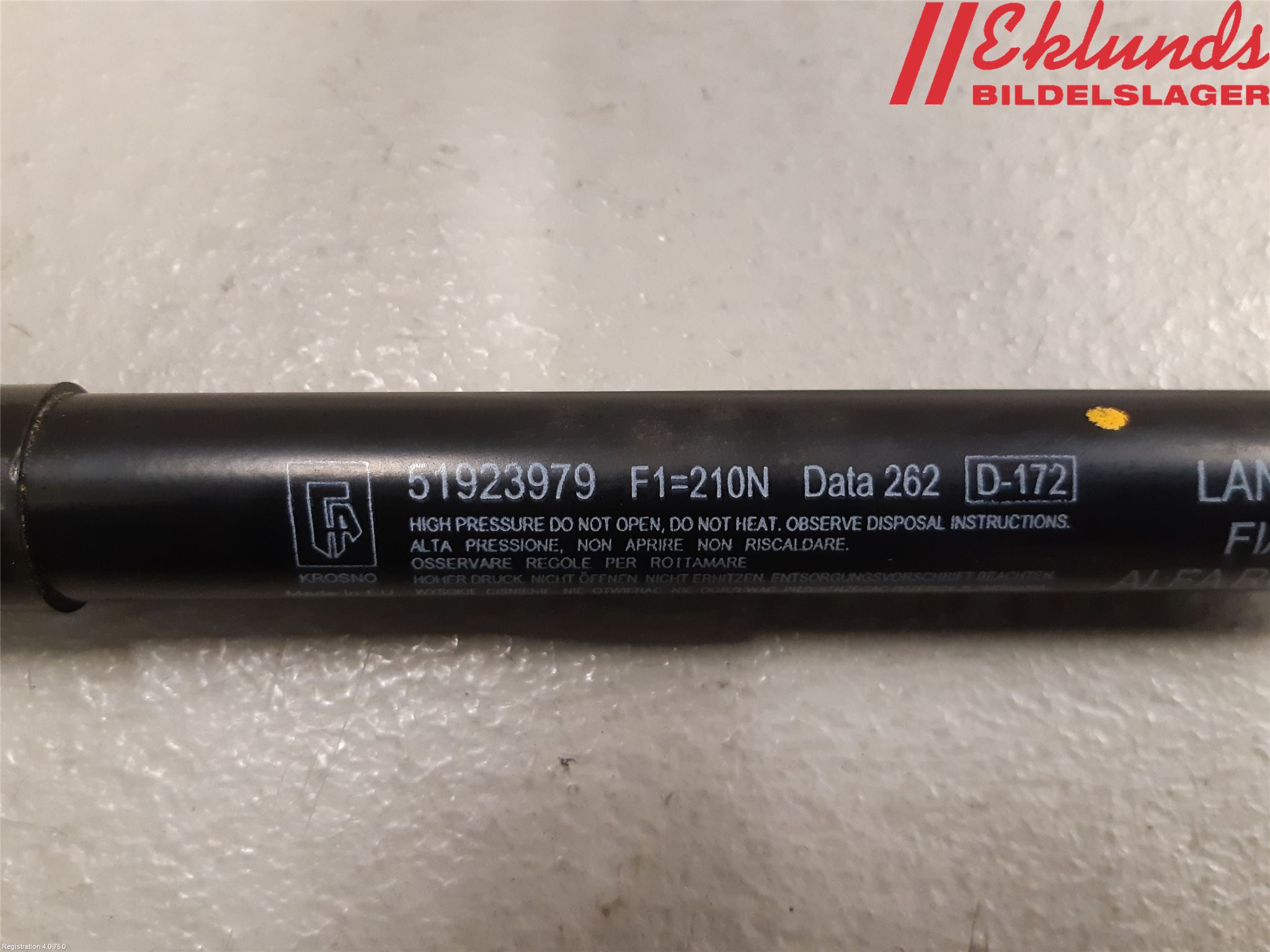 Fiat 500L 13-19 Gasfjäder Motorhuv