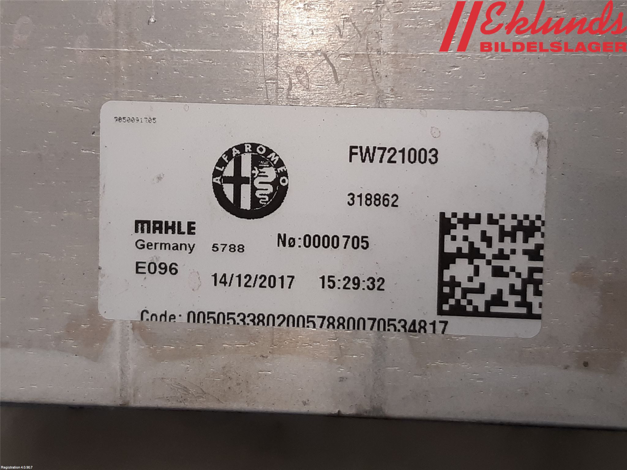 Alfa GIULIA Laddluft-Intercooler Kyl