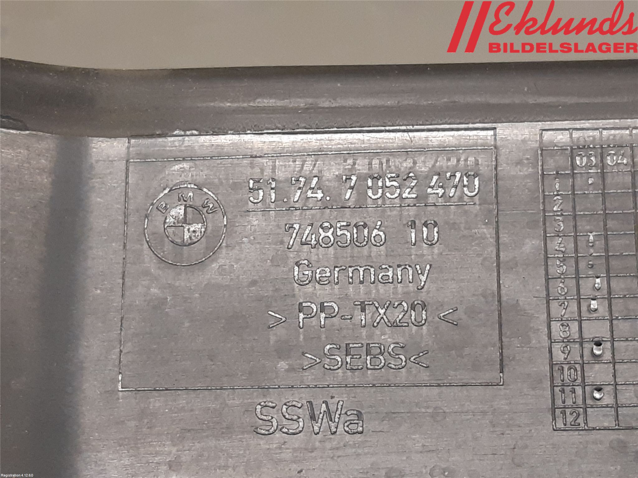 BMW 6 E63/64    02-10 Deflektor Plåt-Plast Kylning