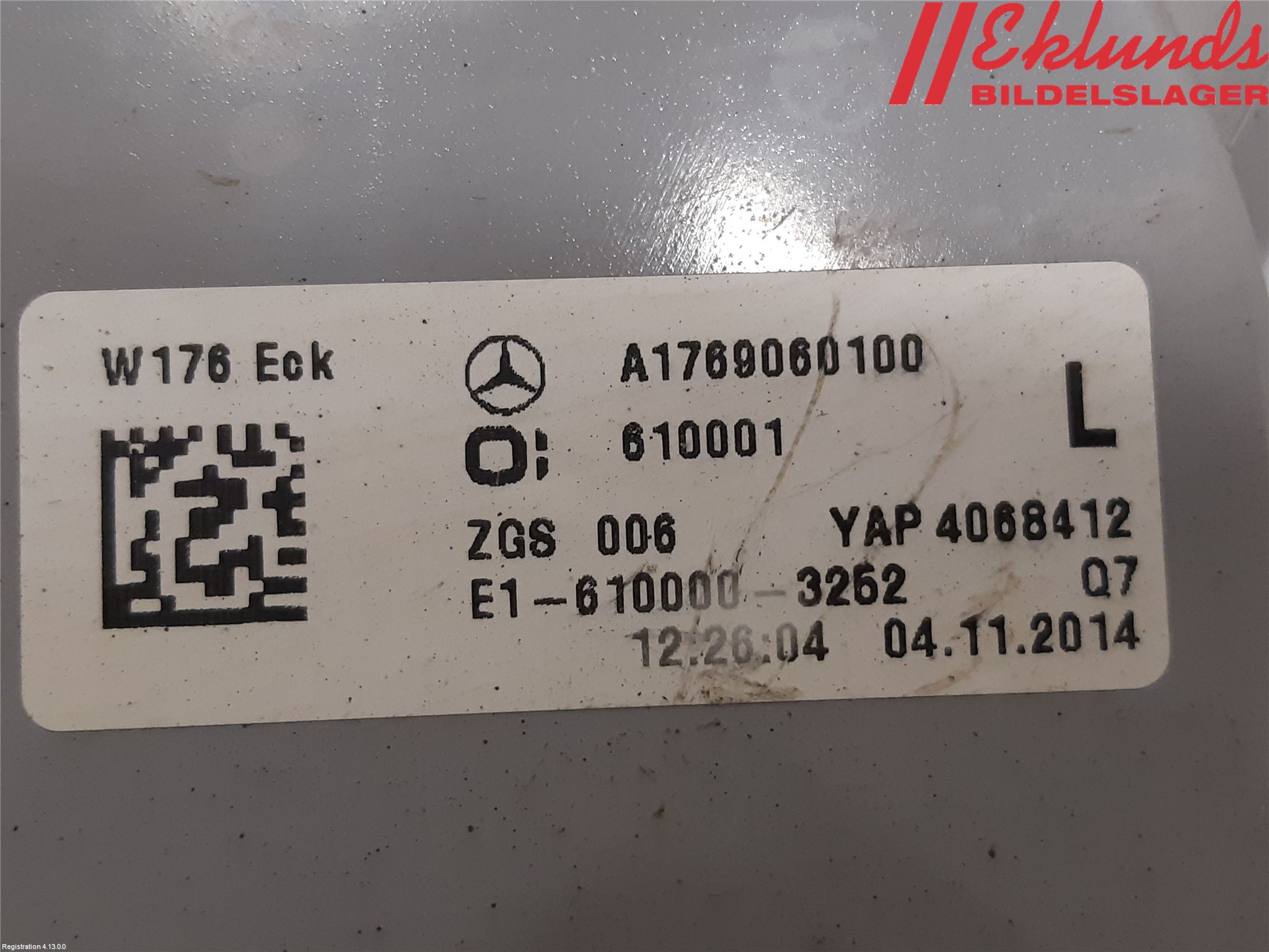 Mercedes-Benz MB A-KLASS (W176) 13-18 Bakljus Vänster