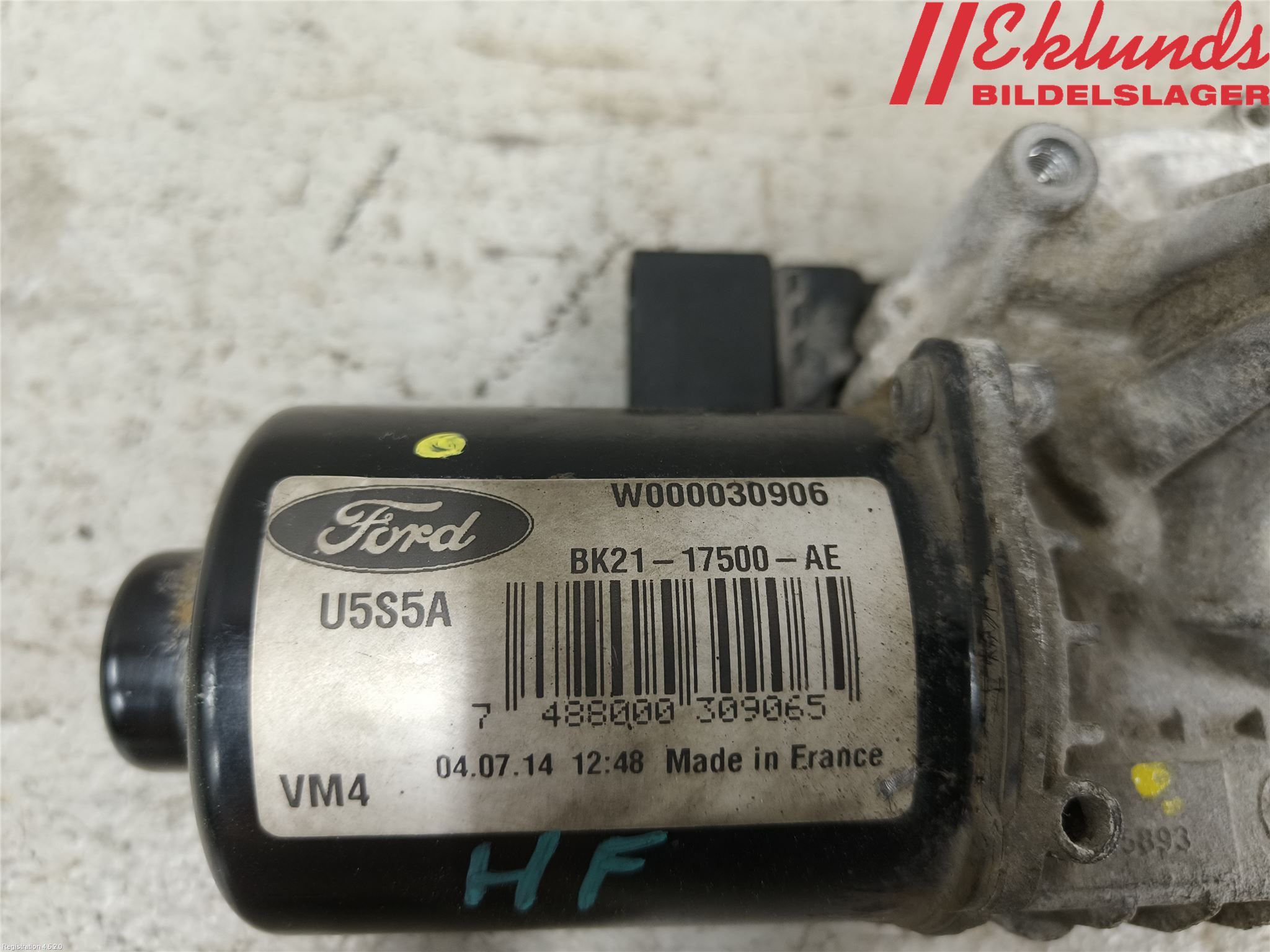 Ford TRANSIT/TOURNEO CUSTOM 13-24 Torkarmotor Vindruta