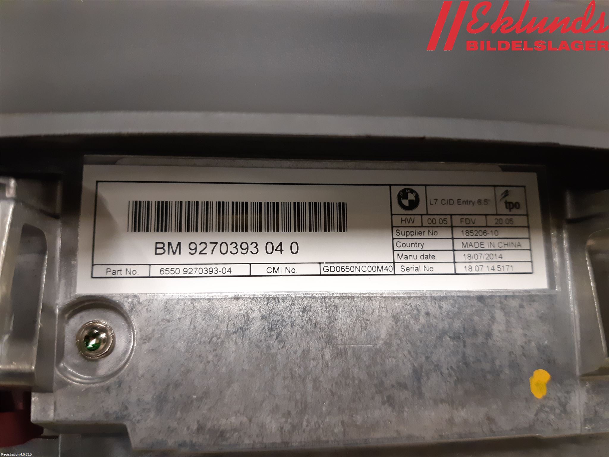 BMW 3 F30/F31/F80 12-19 Cd Radio - Multimediapanel