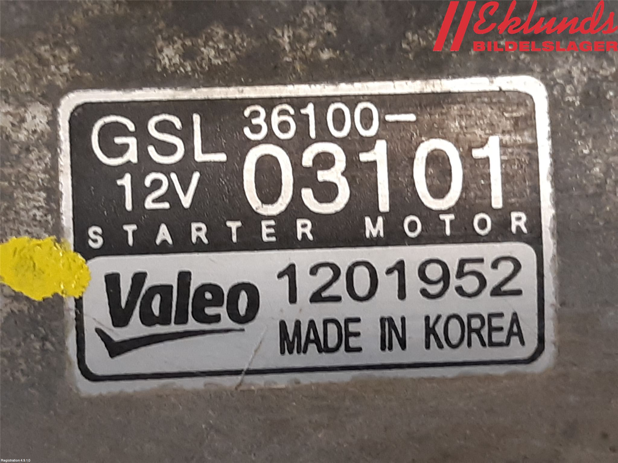 Hyundai i10 BA 14-16 Startmotor