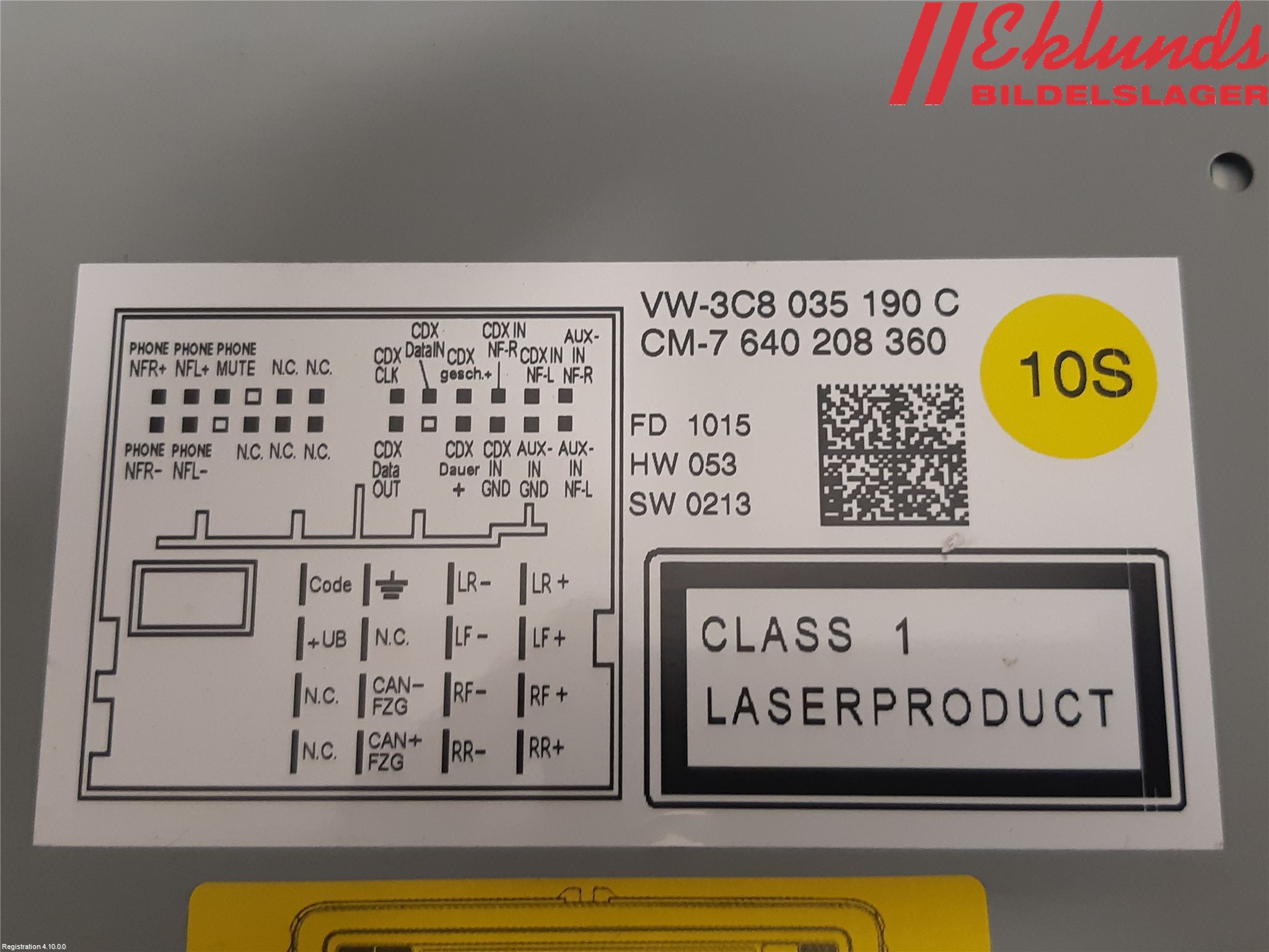 Volkswagen VW TOURAN 10-15 Cd Radio - Multimediapanel