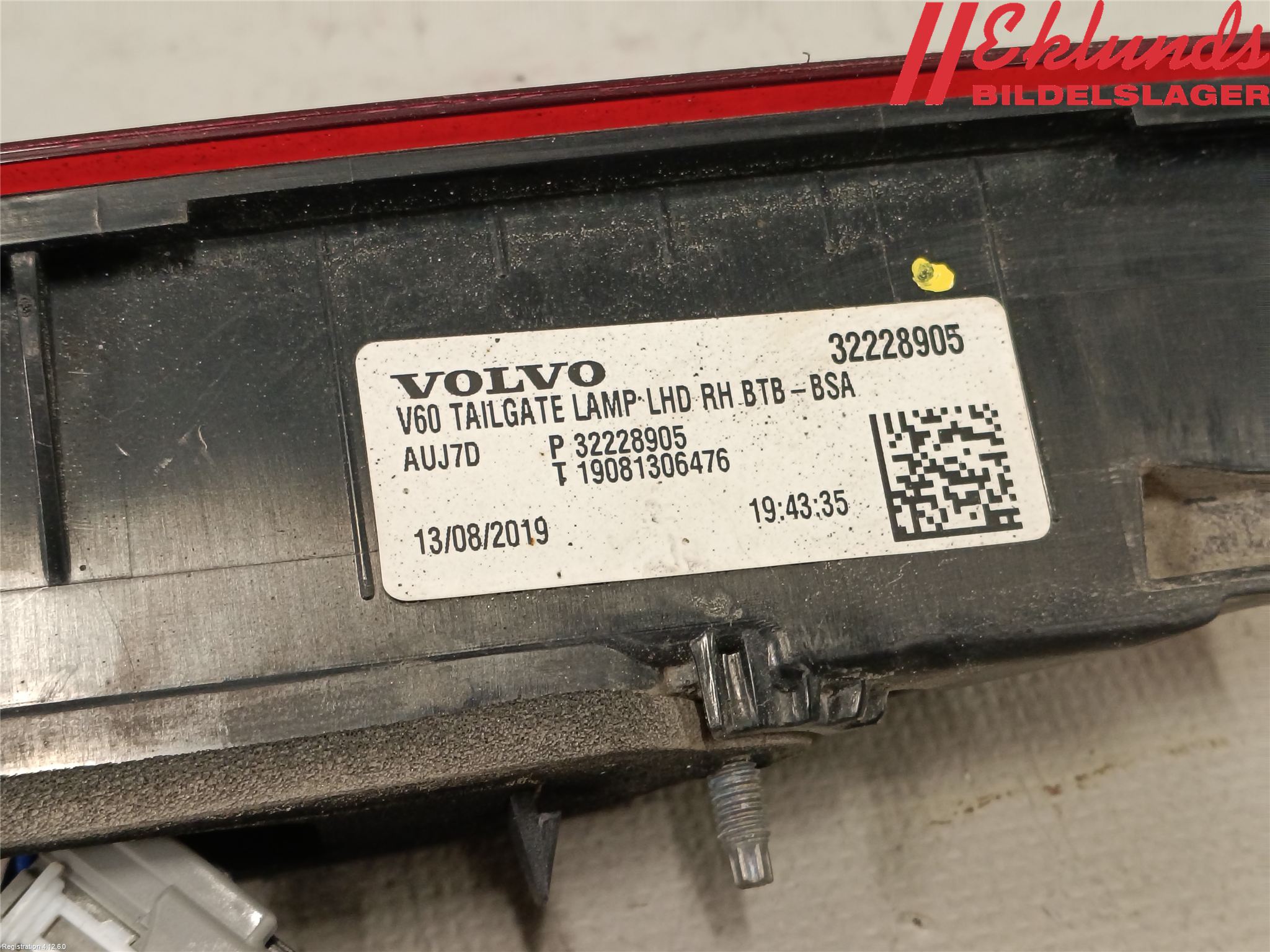 Volvo V60 19- Bakljus Lucka Hö