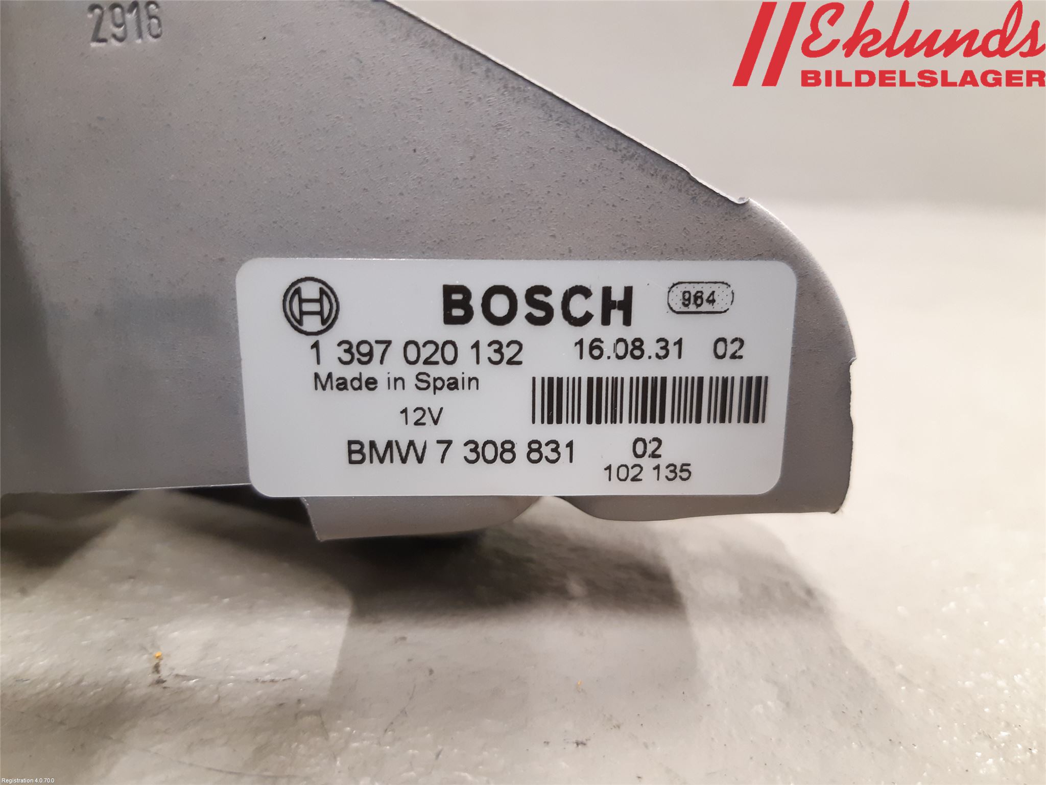 BMW 3 F30/F31/F80 12-19 Torkarmotor Baklucka