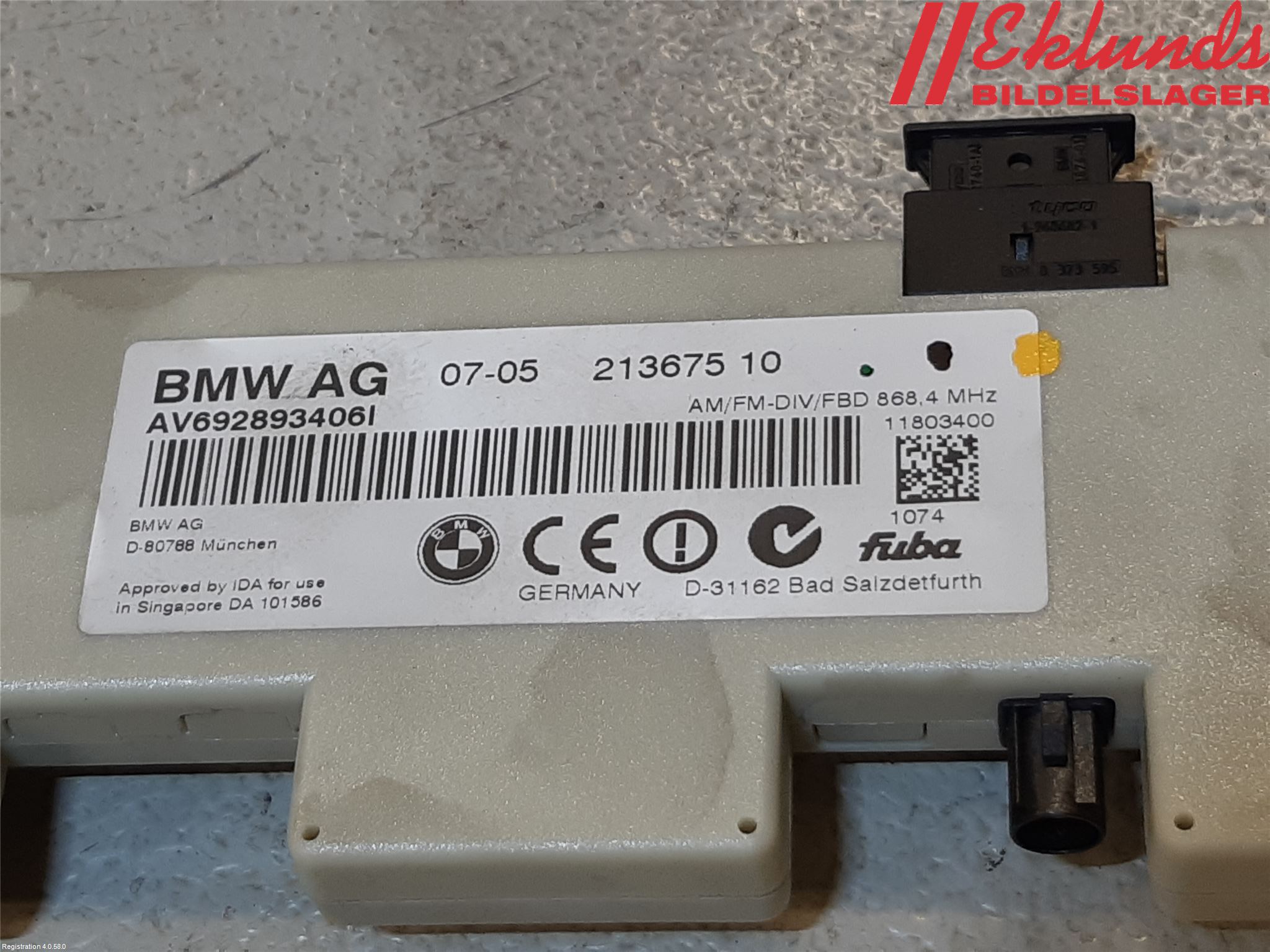 BMW 3 E90/91 SED/TOU 05-12 Antennförstärkare