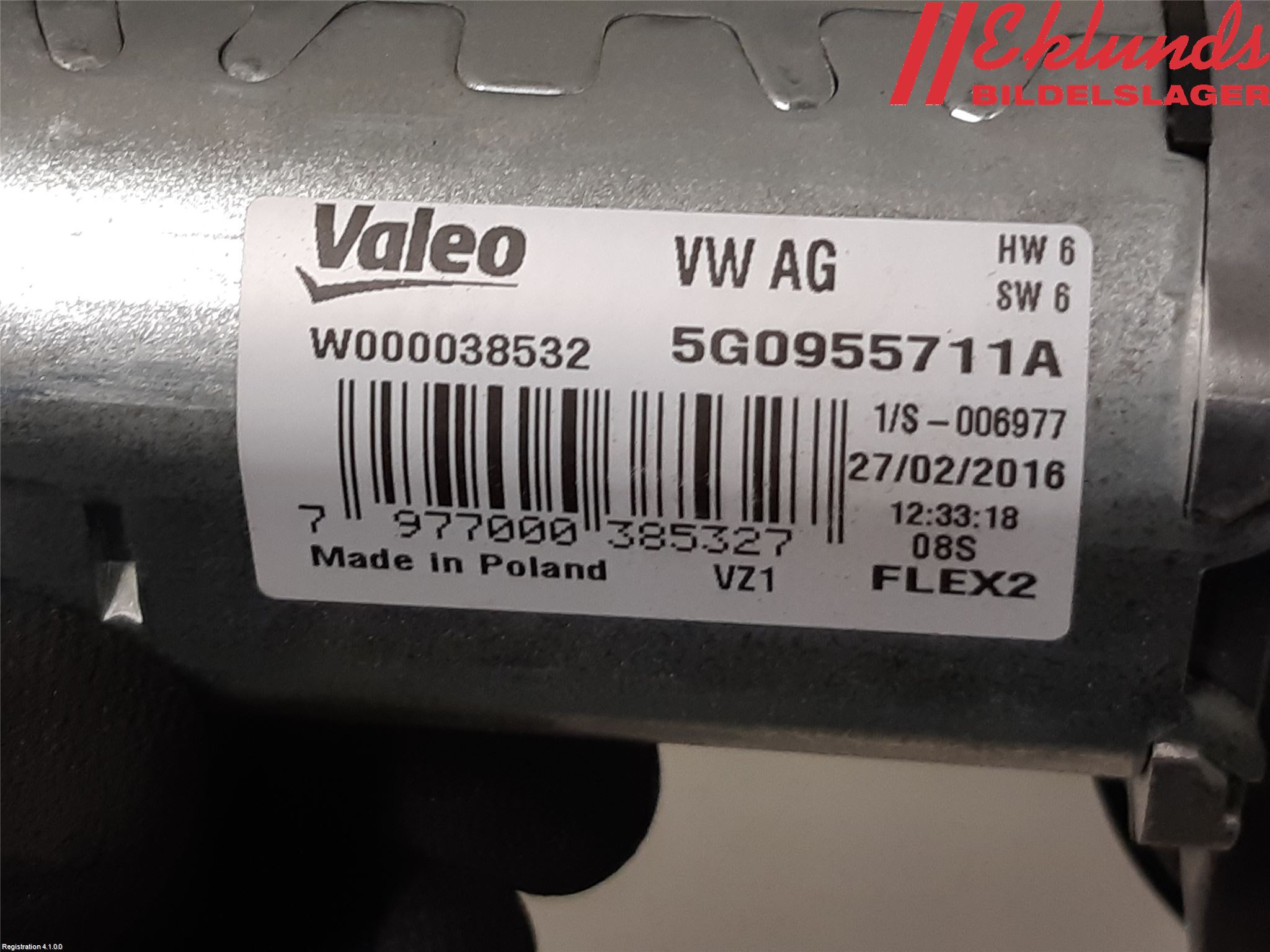 Volkswagen VW GOLF SPORTSVAN 15-20 Torkarmotor Baklucka