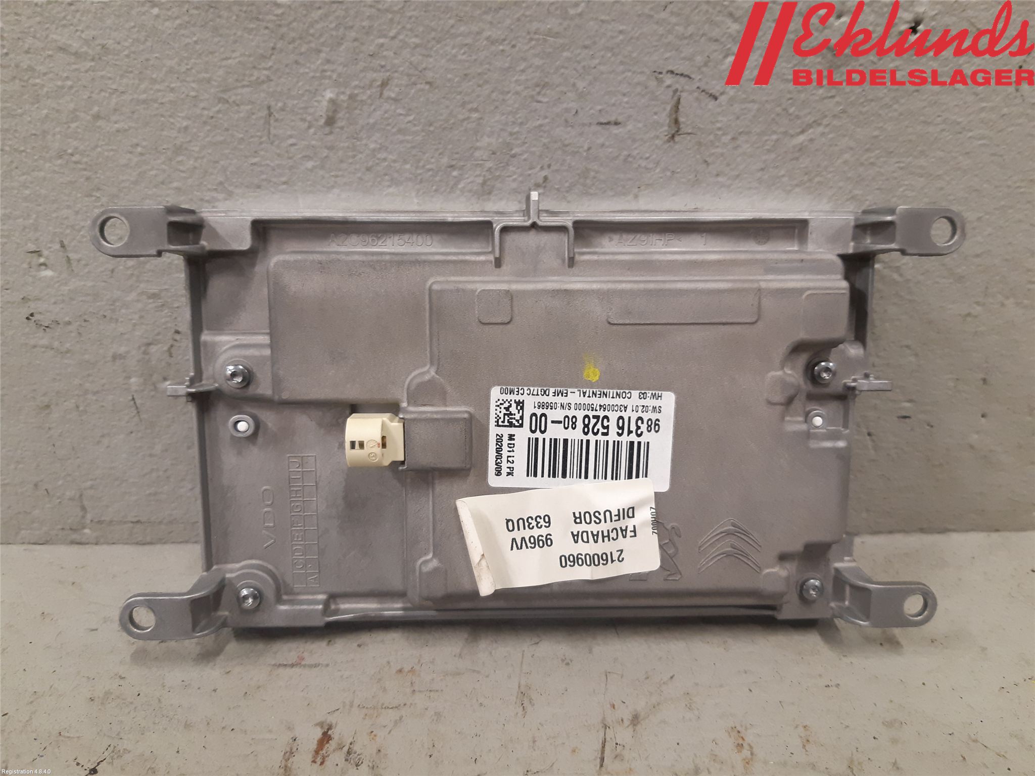 Citroen C4 SPACETOURER 19-22 Multifunktionsdisplay