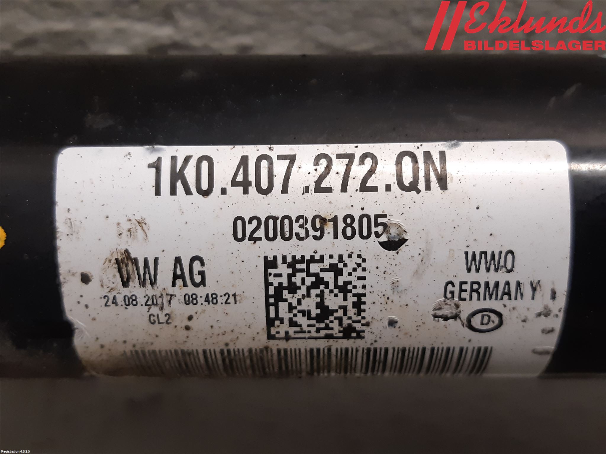 Volkswagen VW CADDY 16-20 Drivaxel Fram Höger