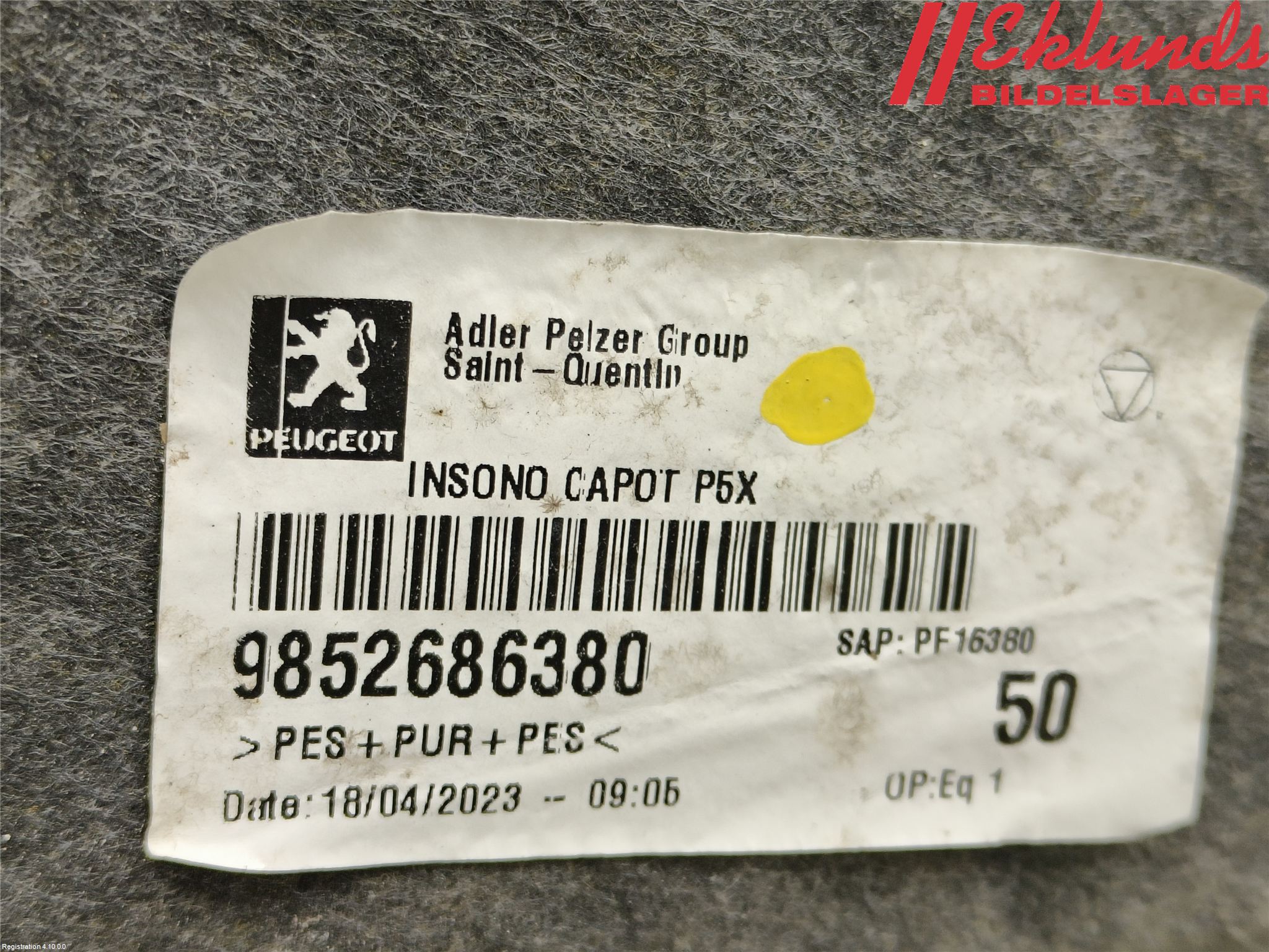 Peugeot 308/E-308 21- Huvisolering