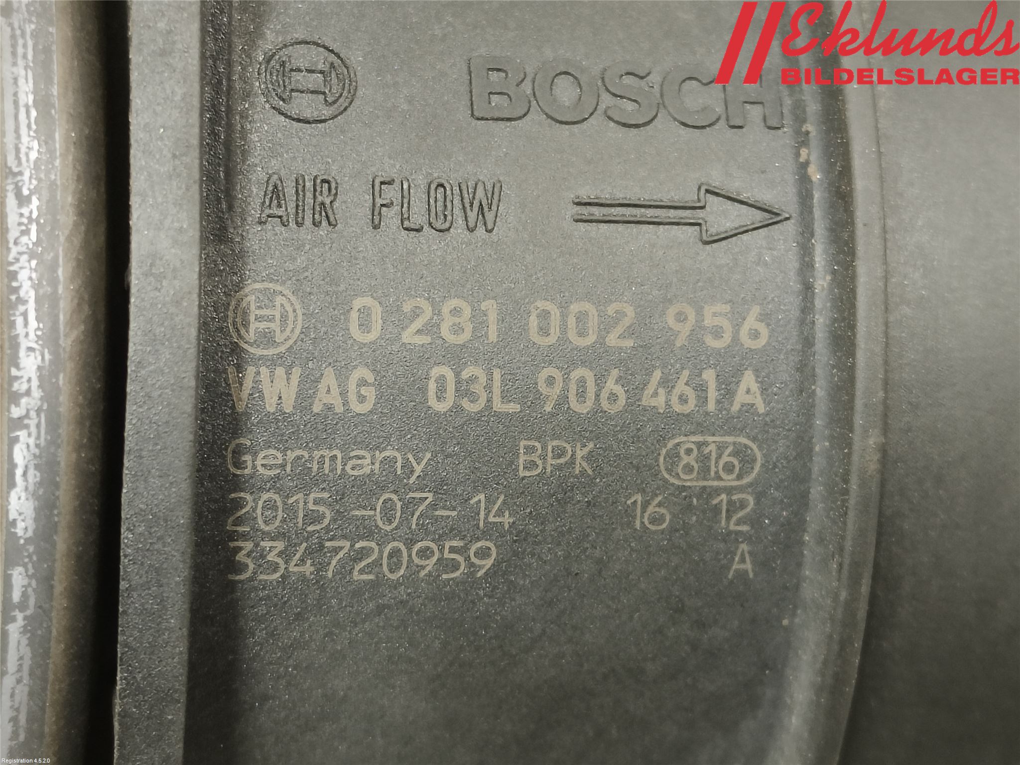 Volkswagen VW TRANSP/CARAVELLE (T6) 16-22 Injluftmassamätare