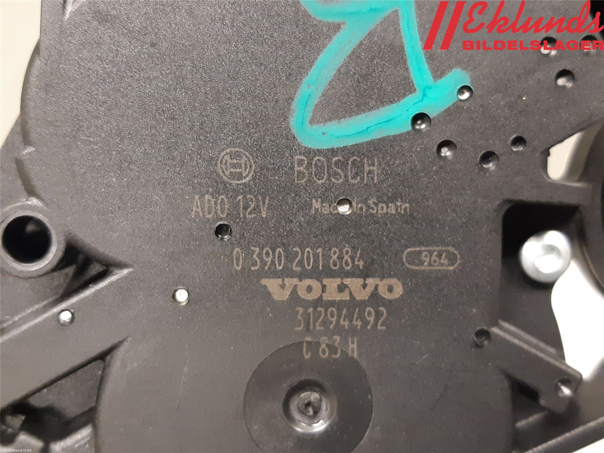 Volvo V60 CROSS COUNTRY 16-18 Torkarmotor Baklucka