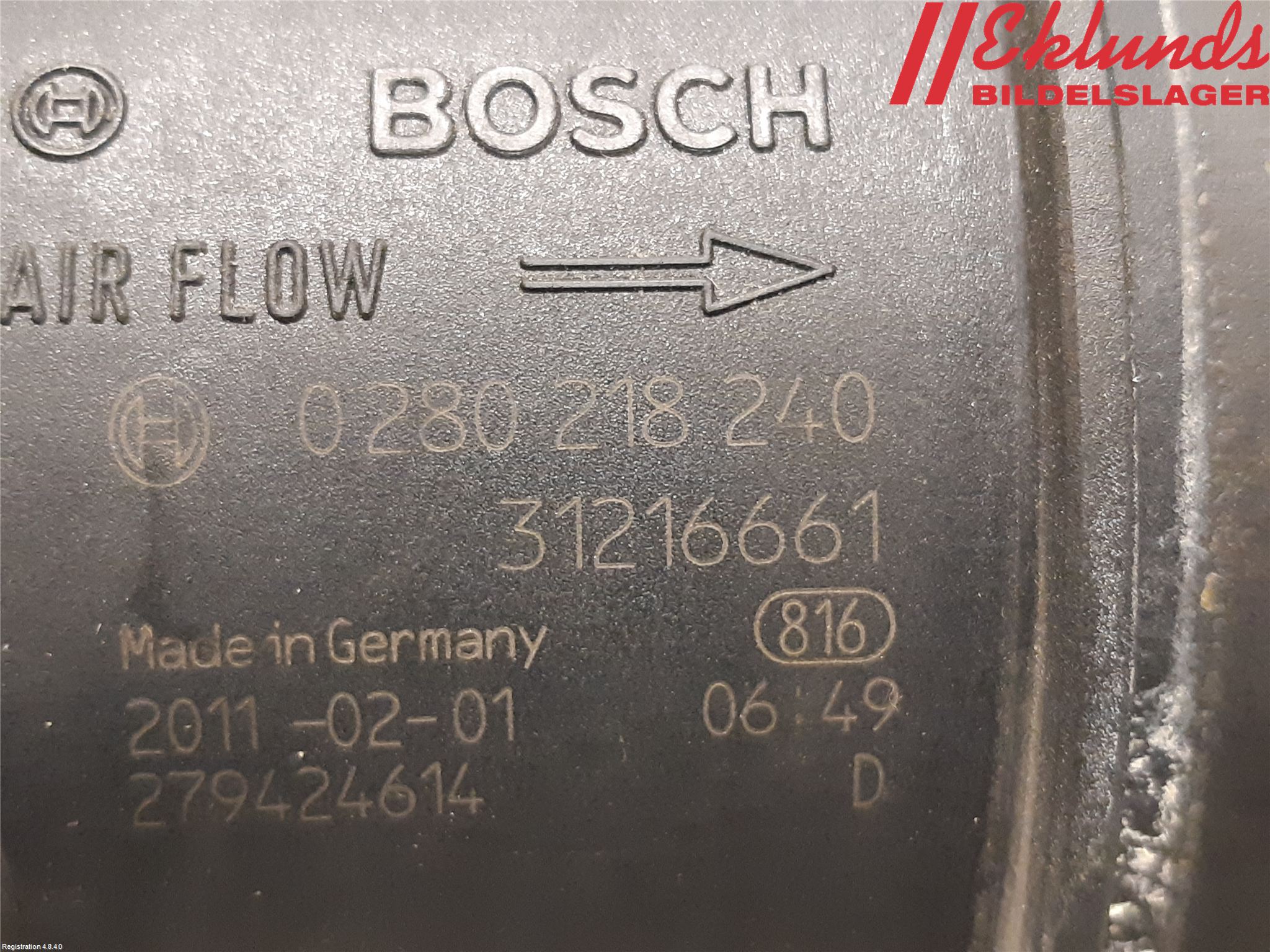 Volvo V70 08-13 Injluftmassamätare