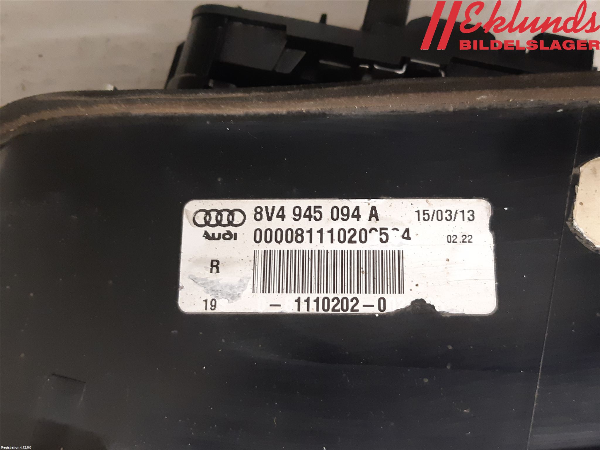 Audi A3/S3 8V 13-20 Bakljus Lucka Hö