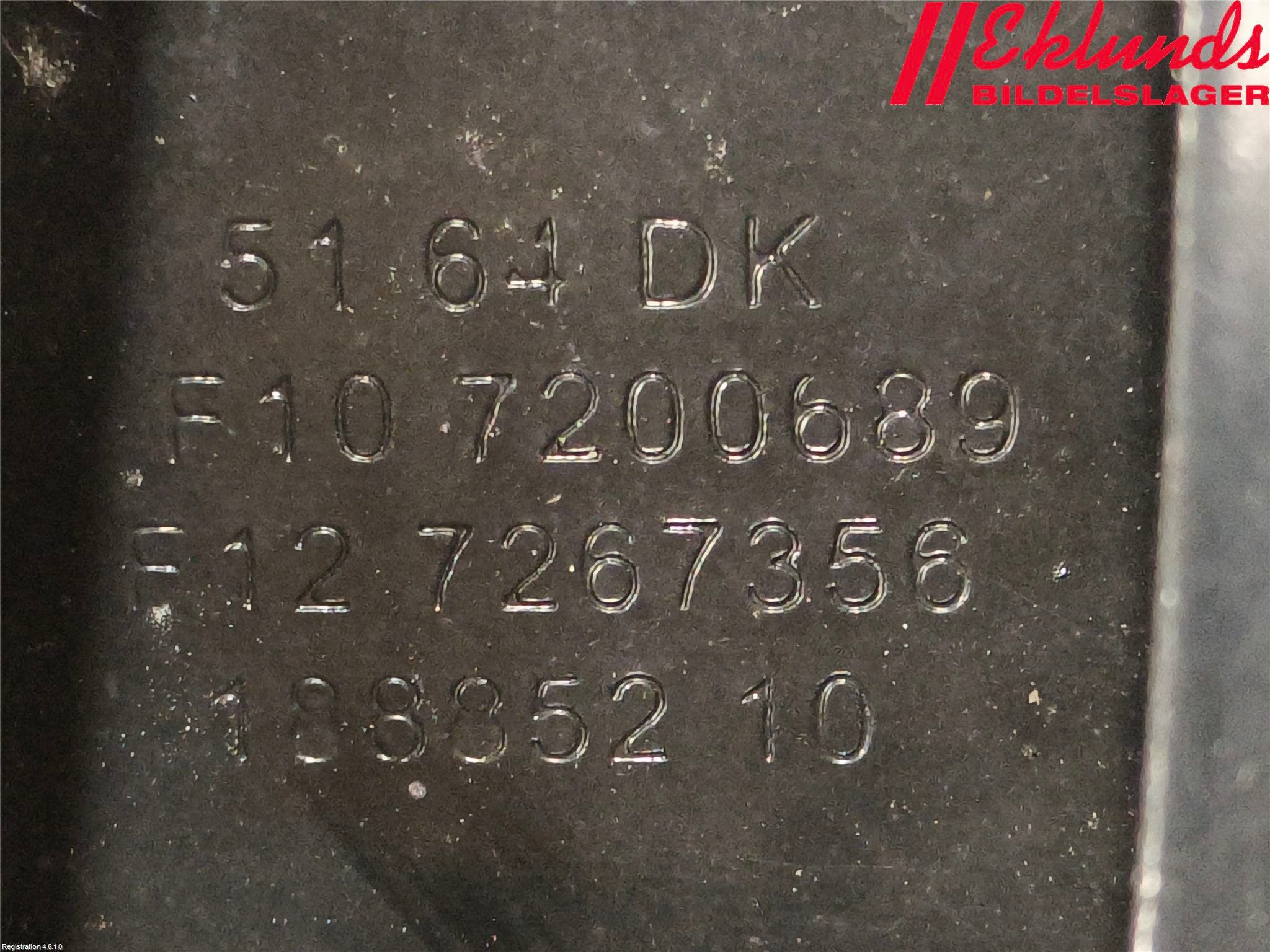 BMW 5 F10/F11/F18 09-17 Frontplåt