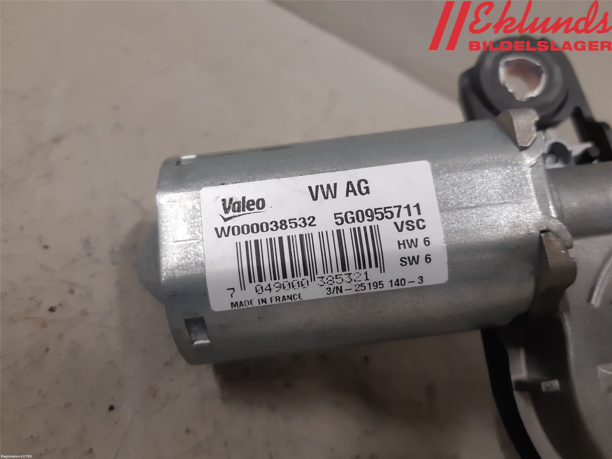 Volkswagen VW GOLF / E-GOLF VII 13-20 Torkarmotor Baklucka