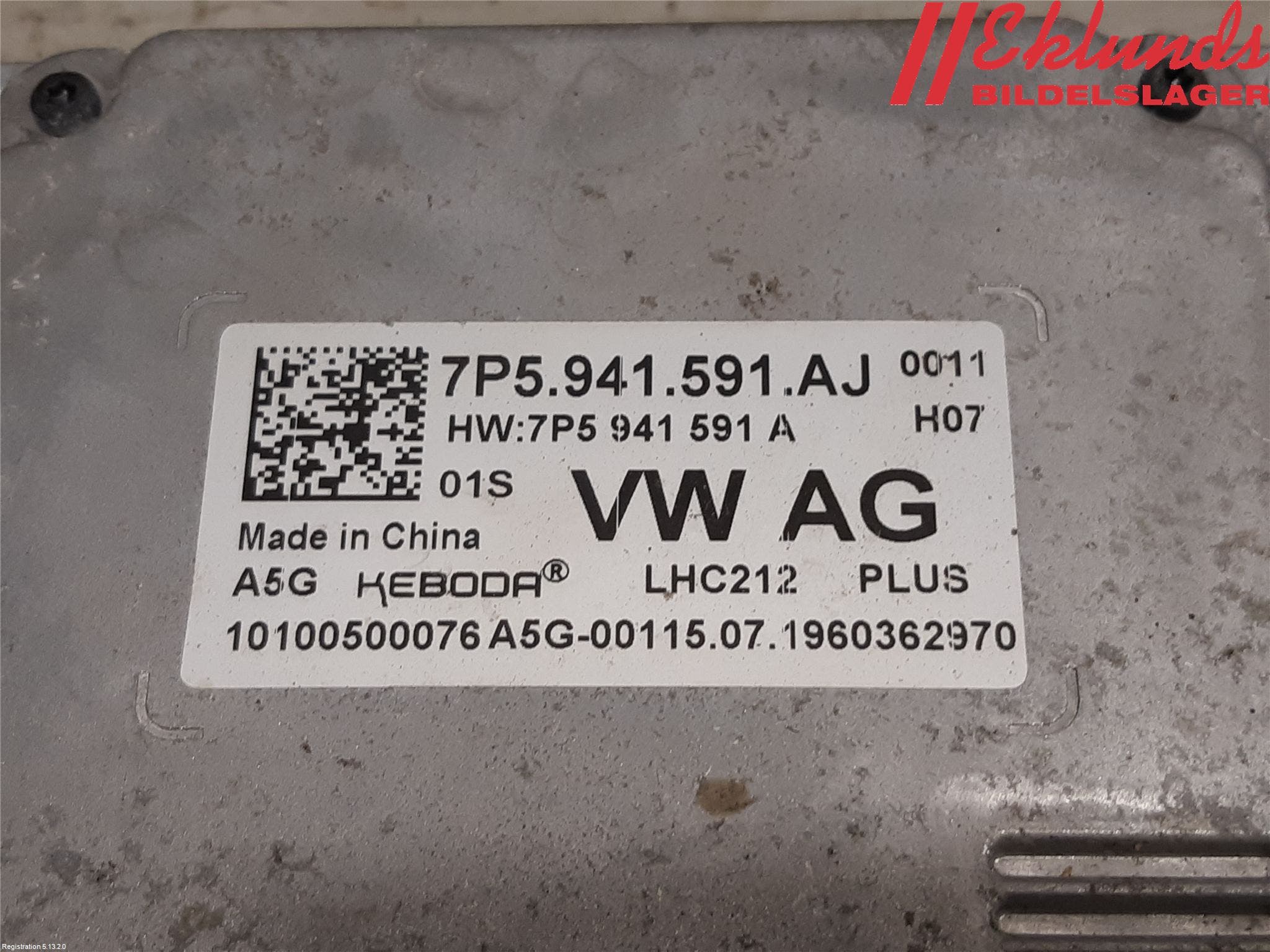 Volkswagen VW GOLF / E-GOLF VII 13-20 Styrenhet Strålkastare
