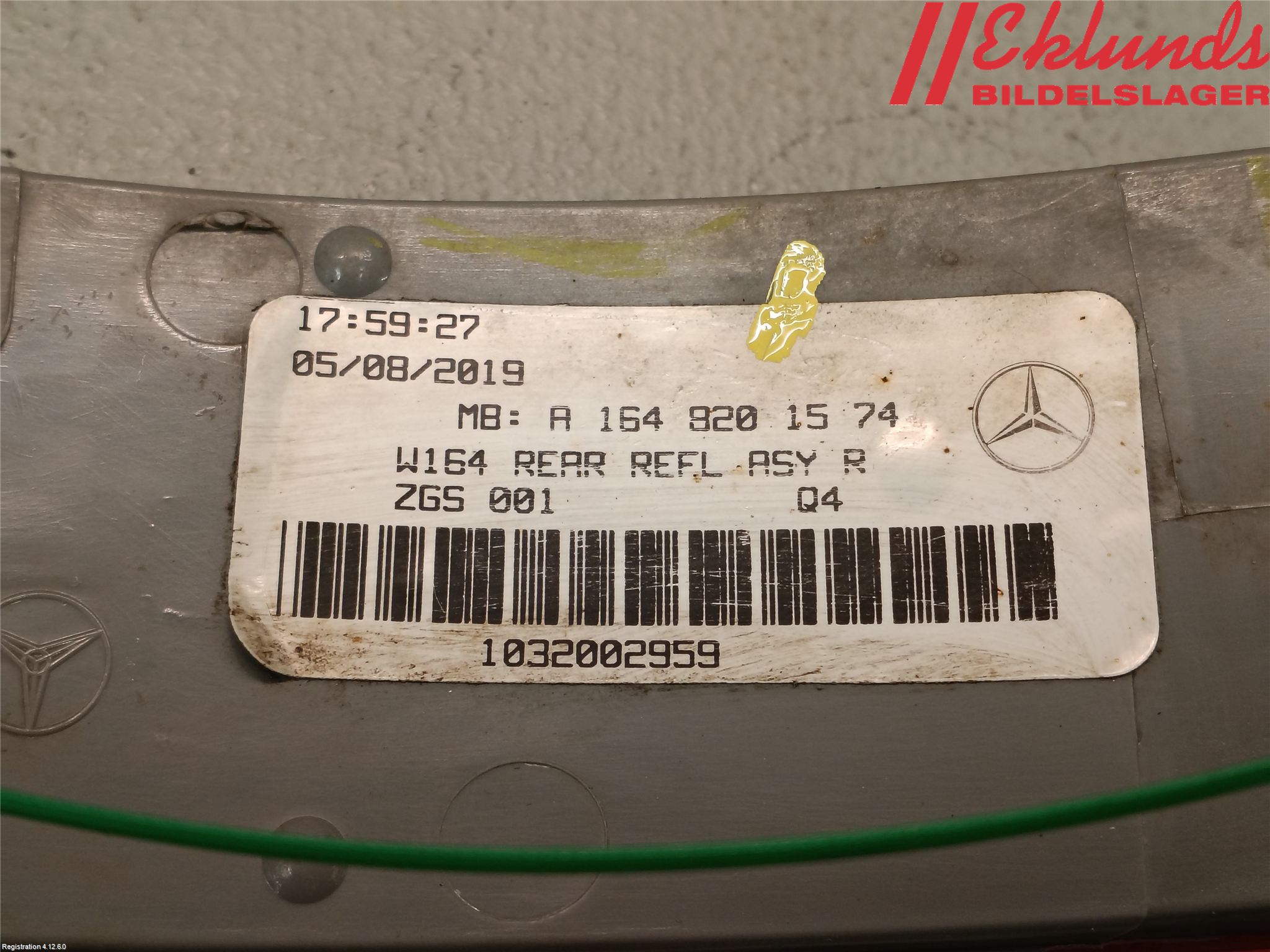 Mercedes-Benz MB ML (W164) 05-11 Dimljus/Reflex Bak