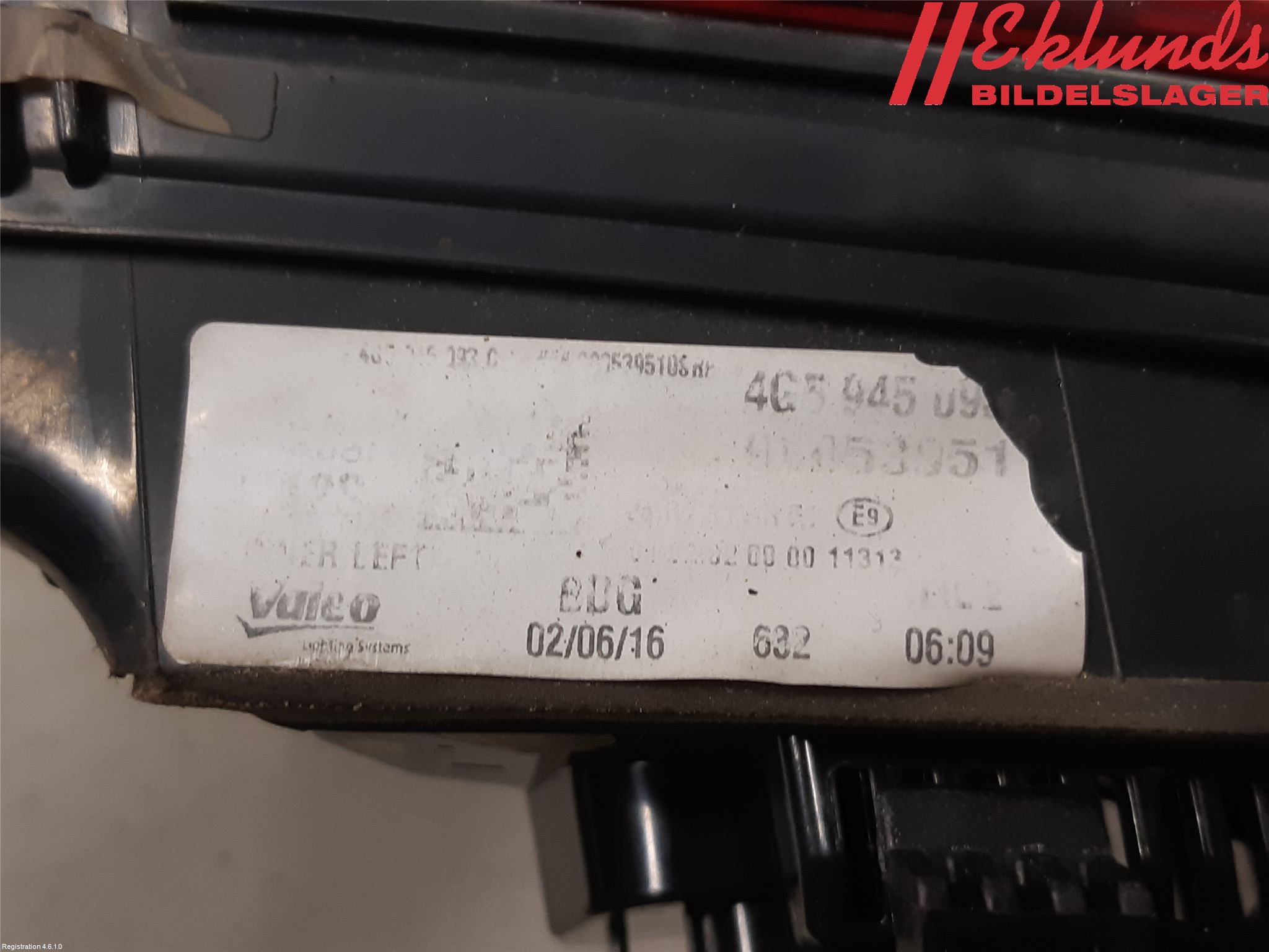 Audi A6/S6 4G 11-18 Bakljus Lucka Vä