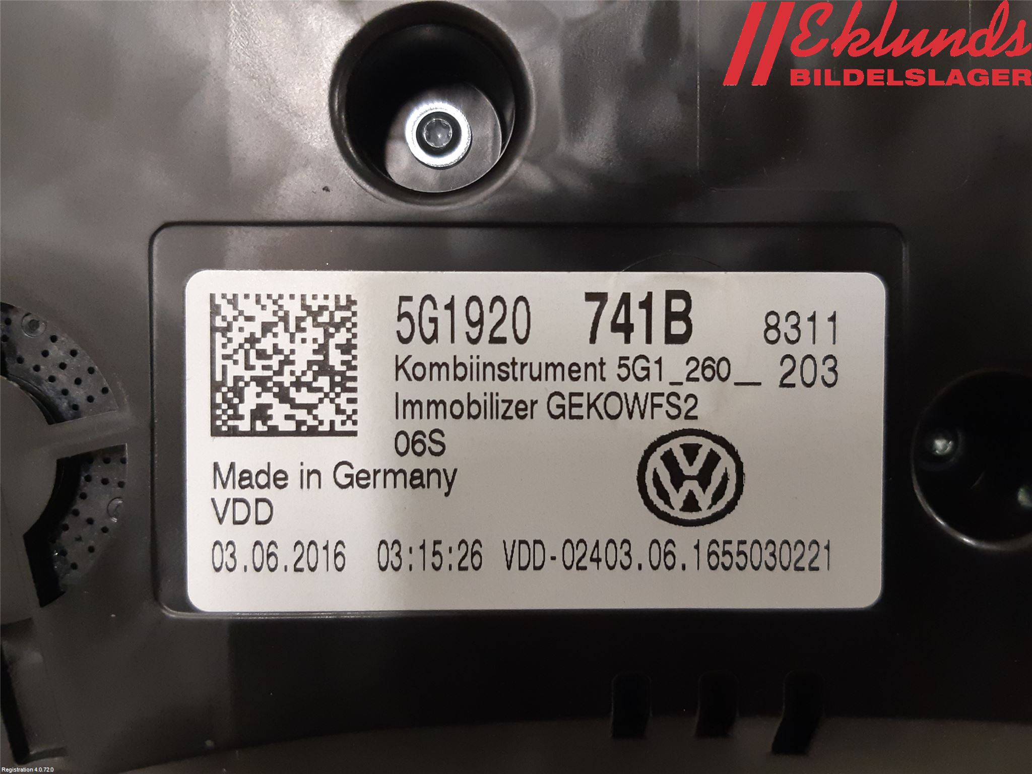 Volkswagen VW GOLF / E-GOLF VII 13-20 Instrument Komb
