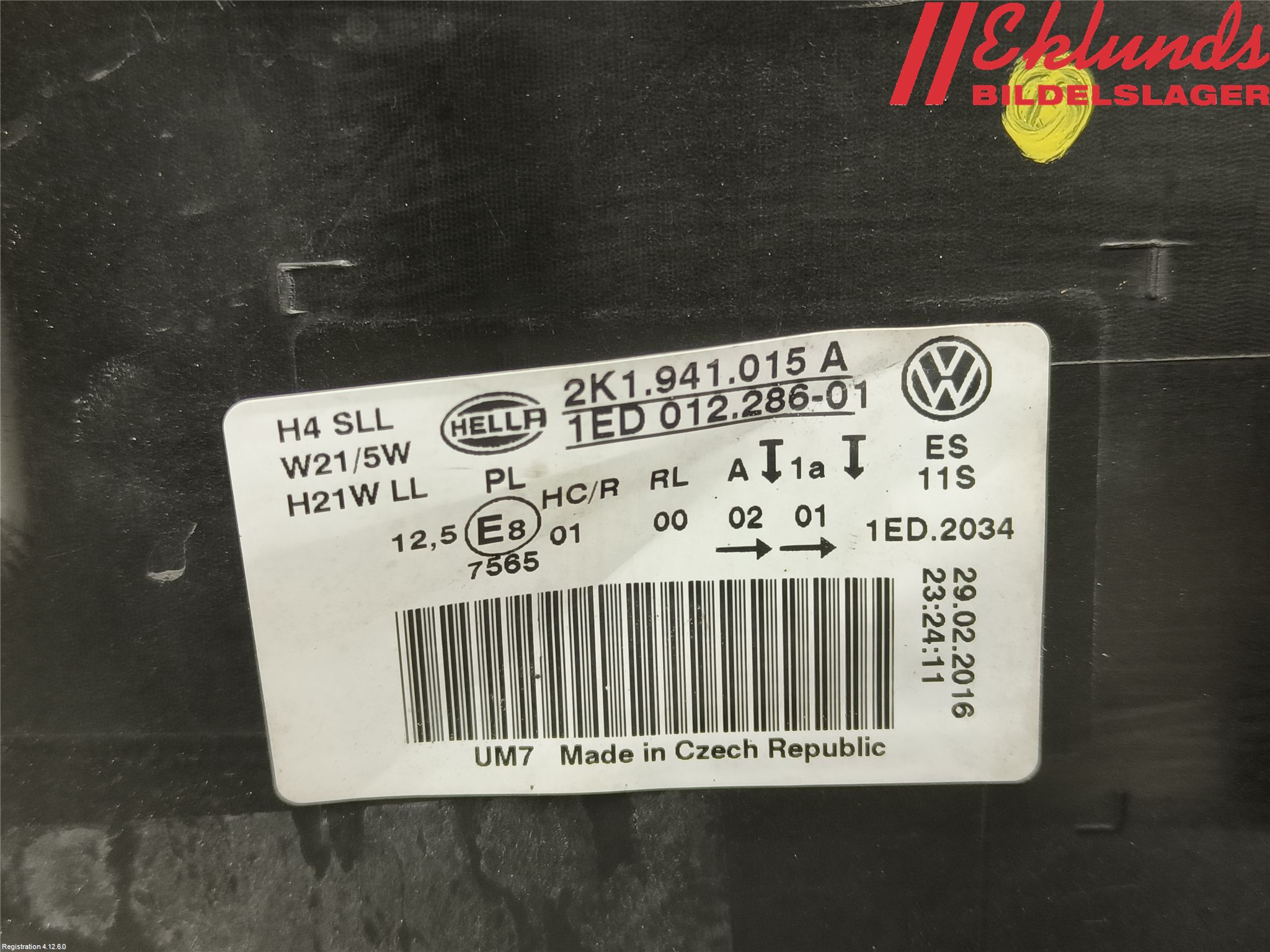 Volkswagen VW CADDY 16-20 Strålkastare Vänster