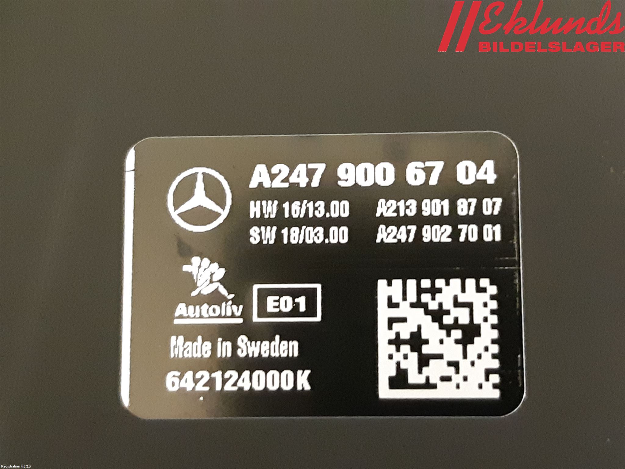Mercedes-Benz MB C-KLASS (W205) 14-21 Sensor Aktivt Kollisionsskydd