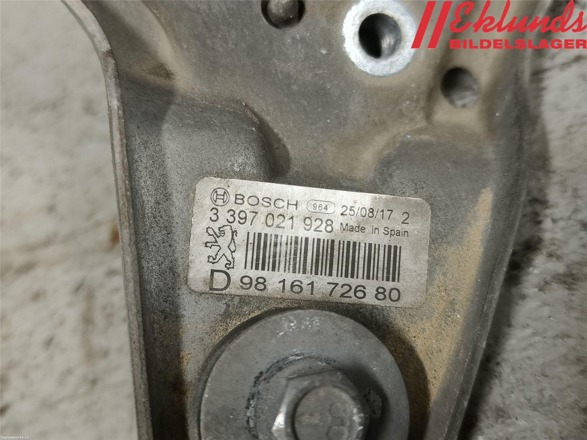 Peugeot 508 11-18 Torkarmekanism Vindruta