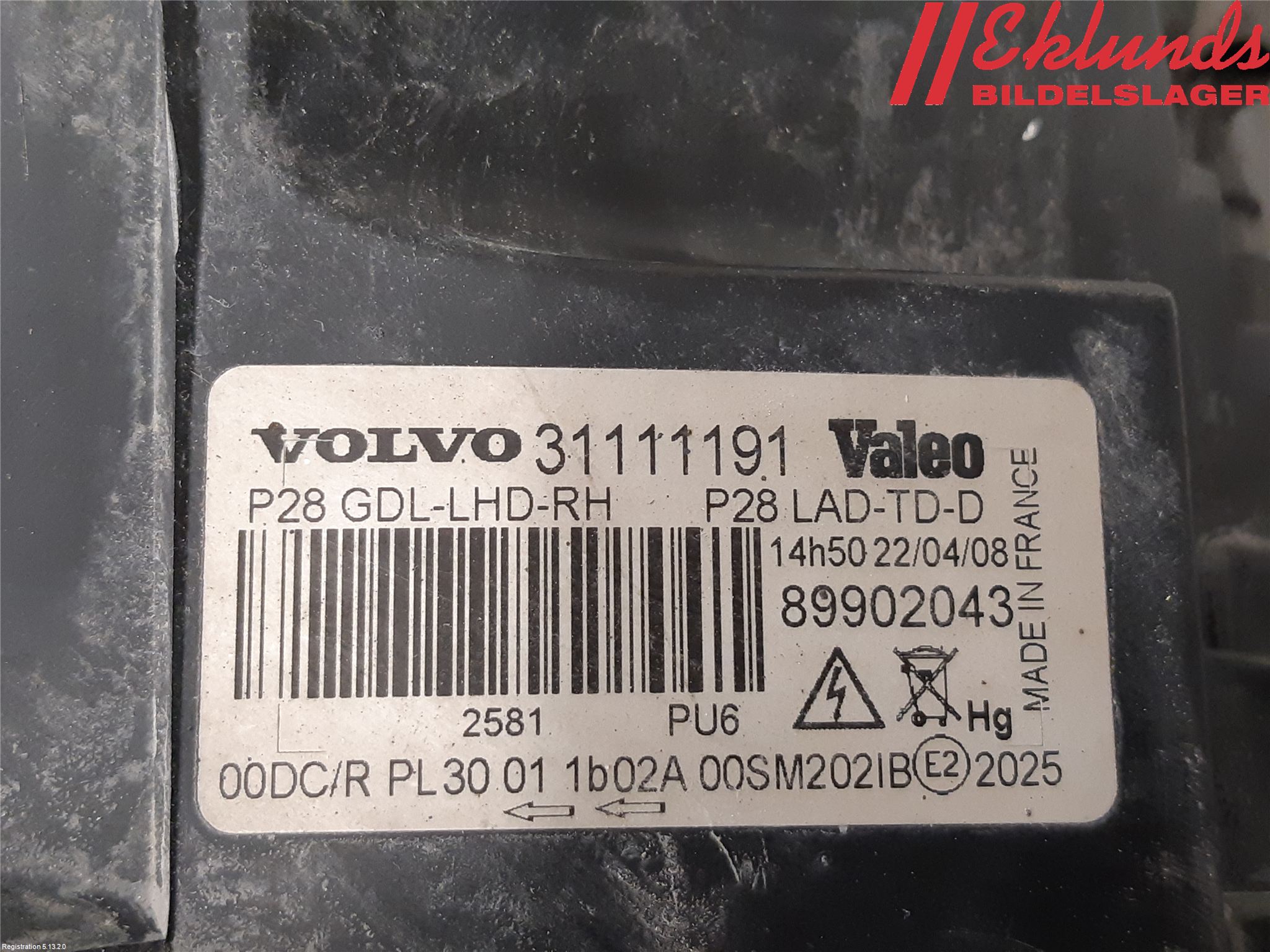 Volvo XC90 07-14 Strålkastare Höger