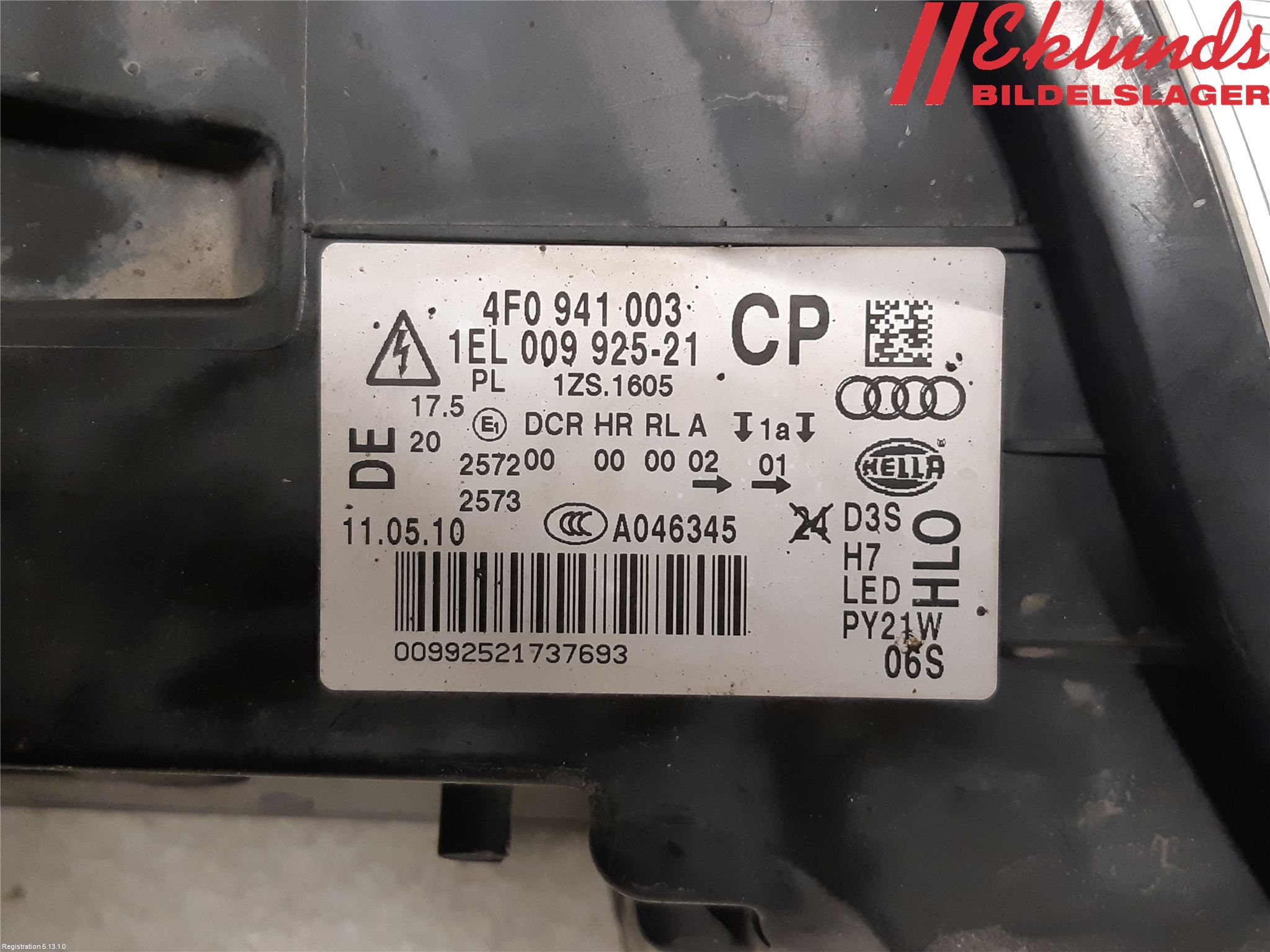 Audi A6/S6     05-11 Strålkastare Vänster