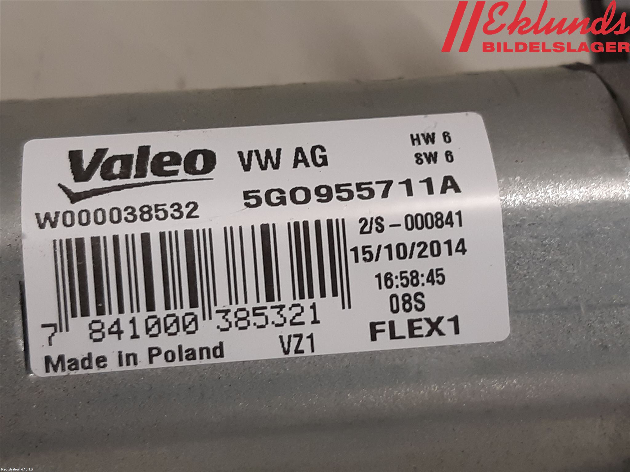 Volkswagen VW PASSAT 15-19 Torkarmotor Baklucka