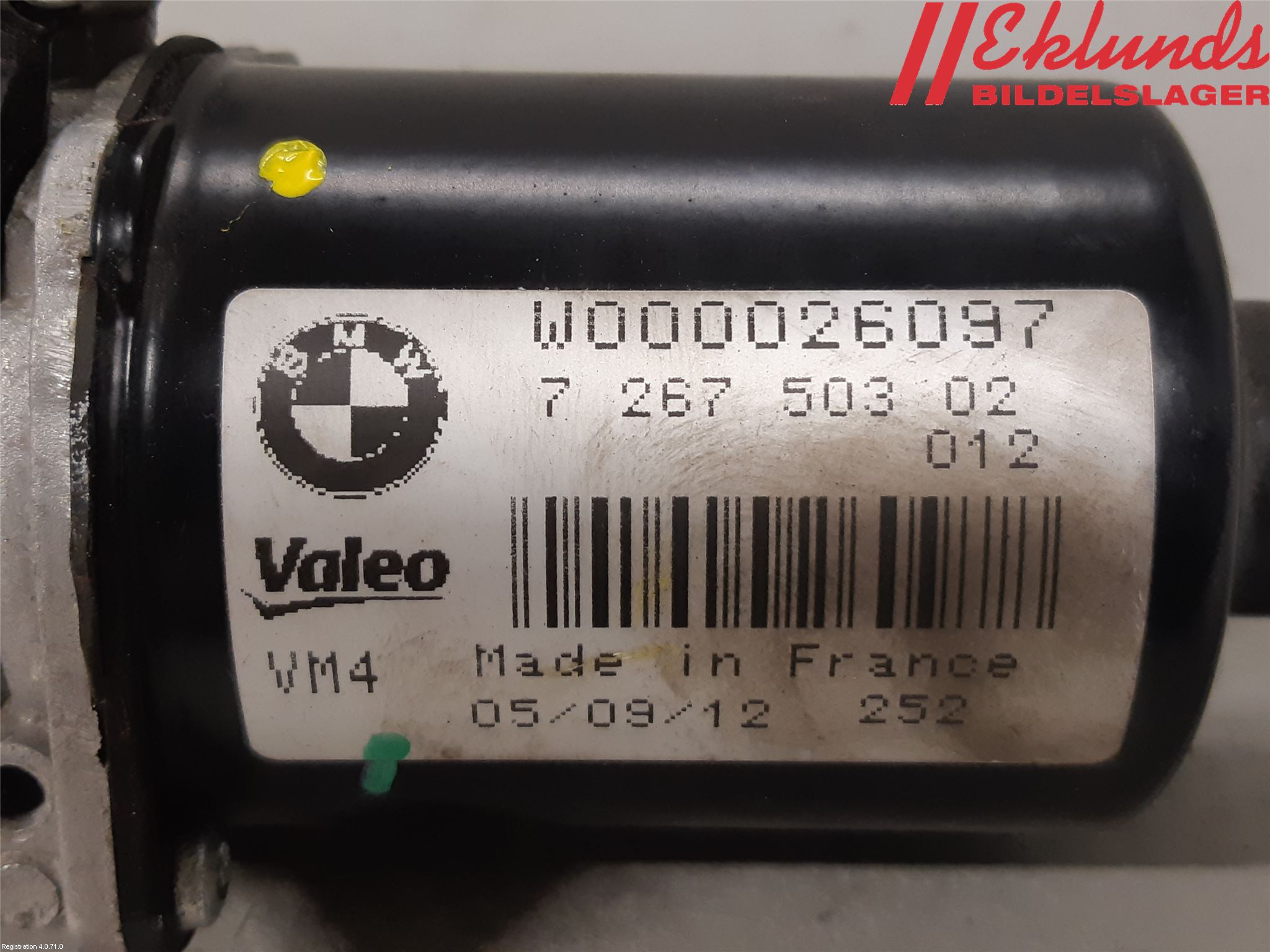 BMW 3 F30/F31/F80 12-19 Torkarmotor Vindruta