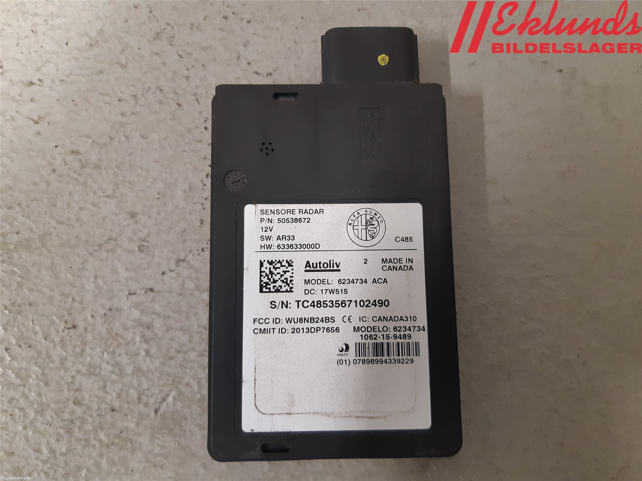 Alfa GIULIA Sensor Aktivt Kollisionsskydd