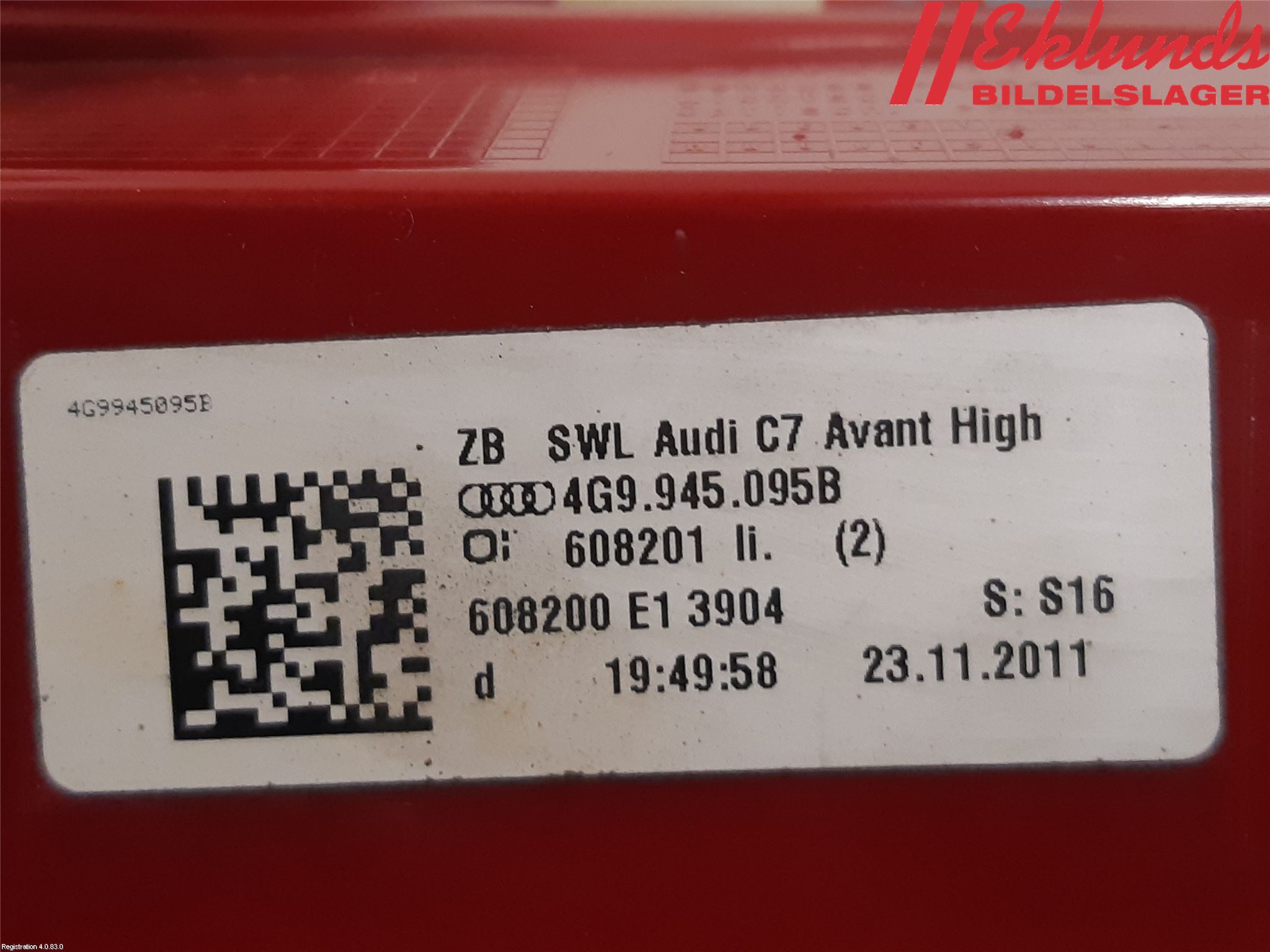 Audi A6/S6 4G 11-18 Bakljus Vänster