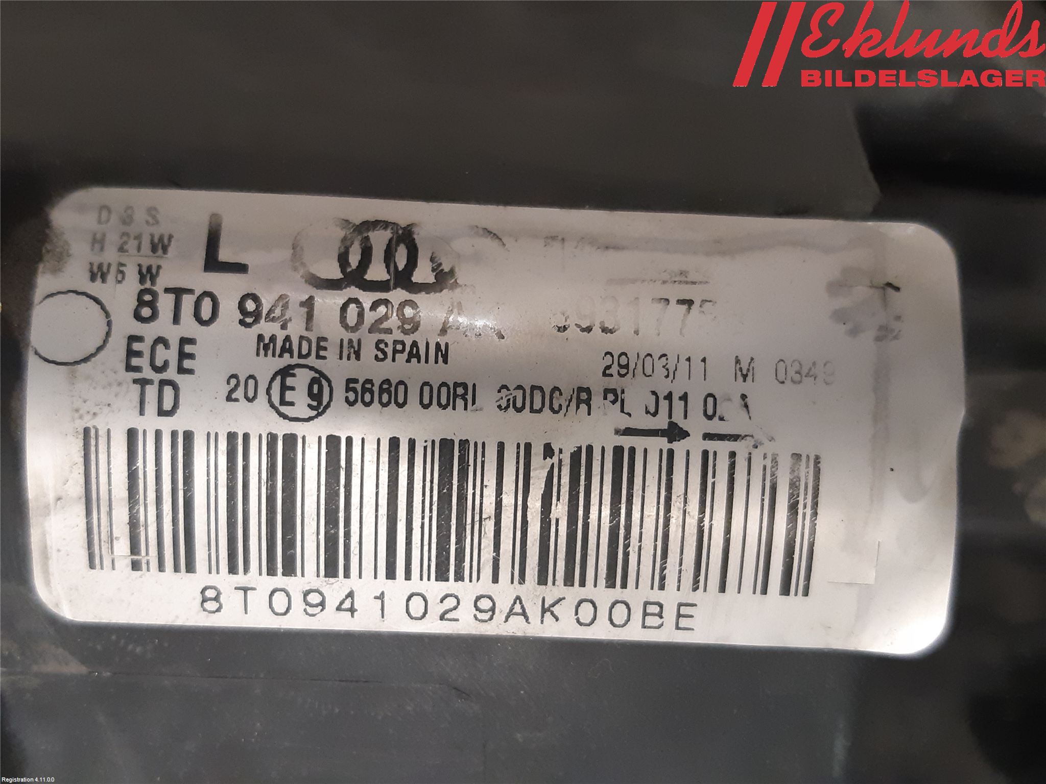 Audi A5 07-16 Strålkastare Vänster