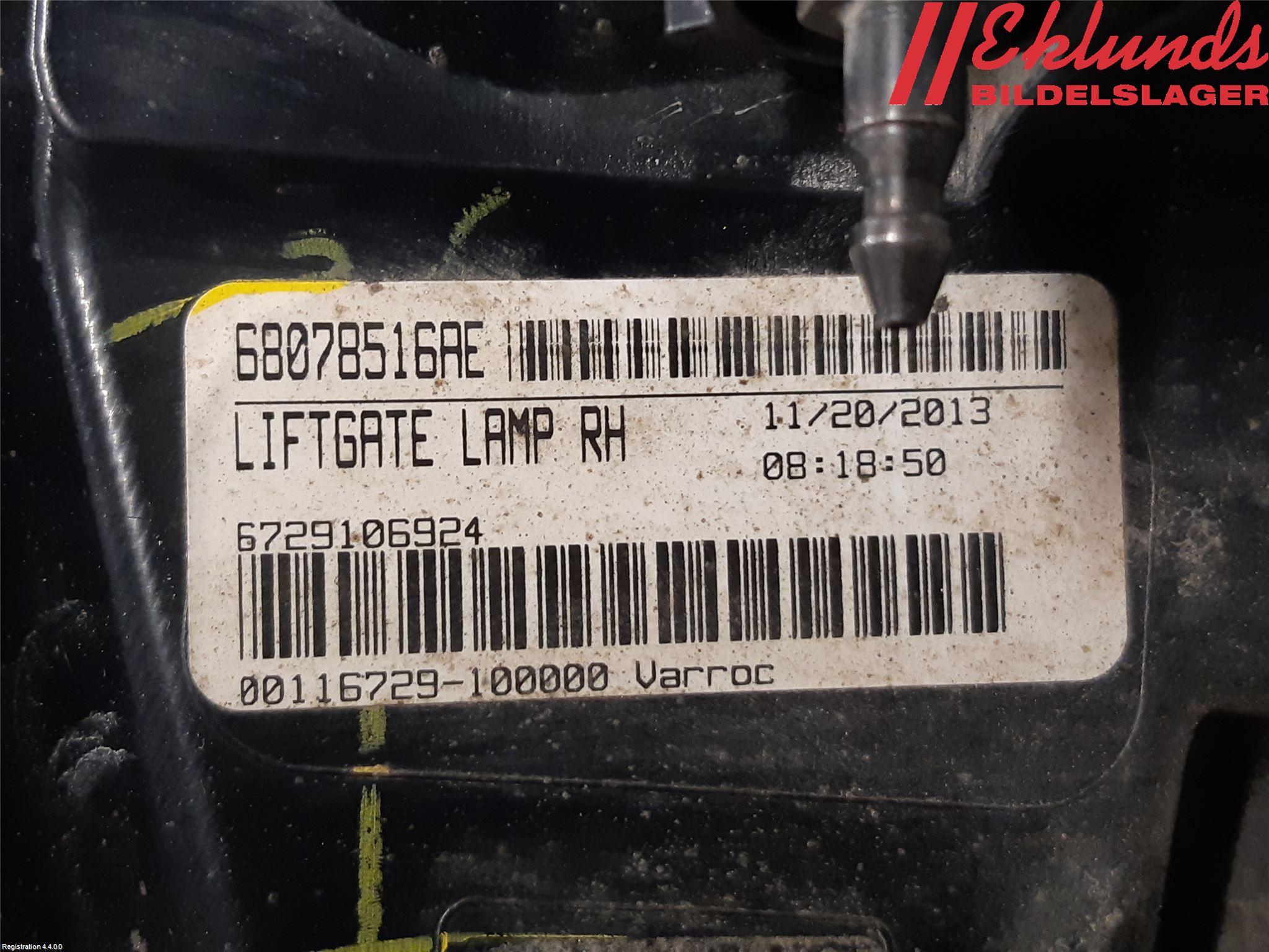 Fiat FREEMONT Bakljus Lucka Hö